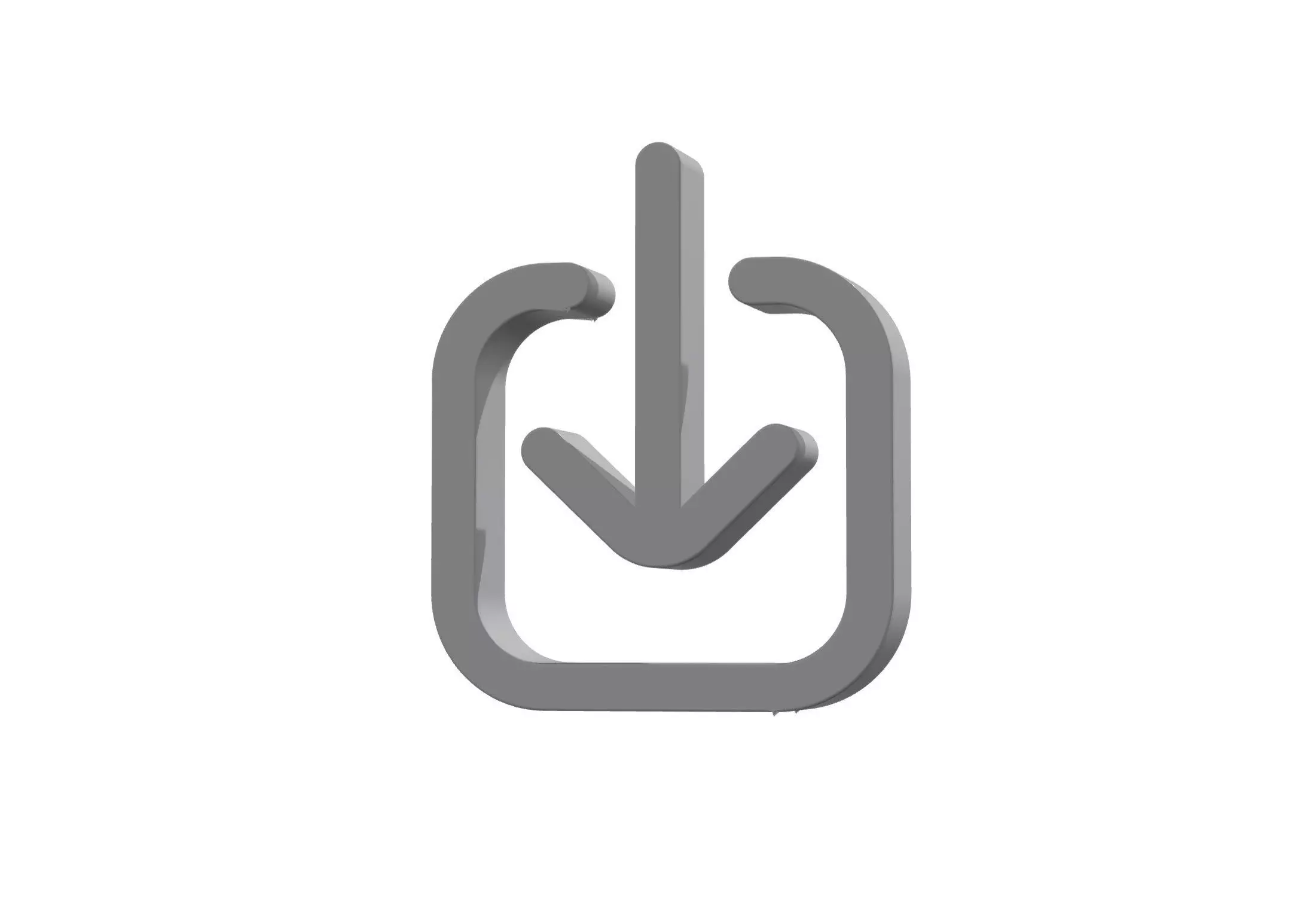 3d arrow down to square Low-poly 3D model_0