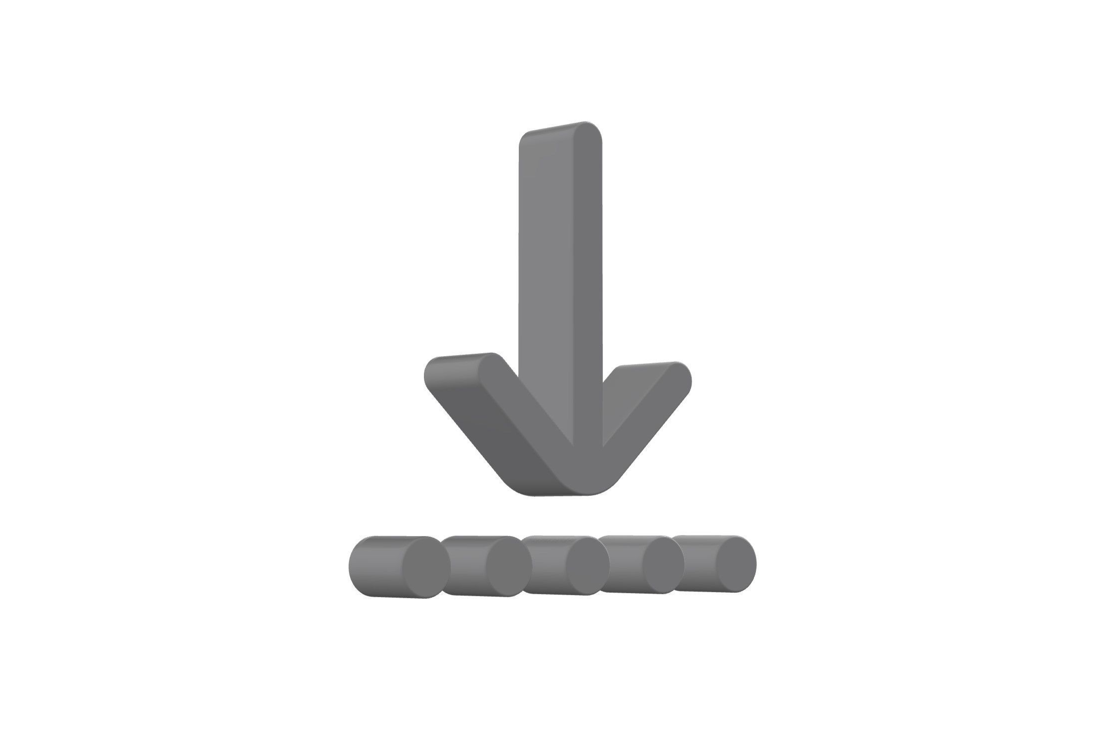 3d arrow down to dotted line Low-poly 3D model_8