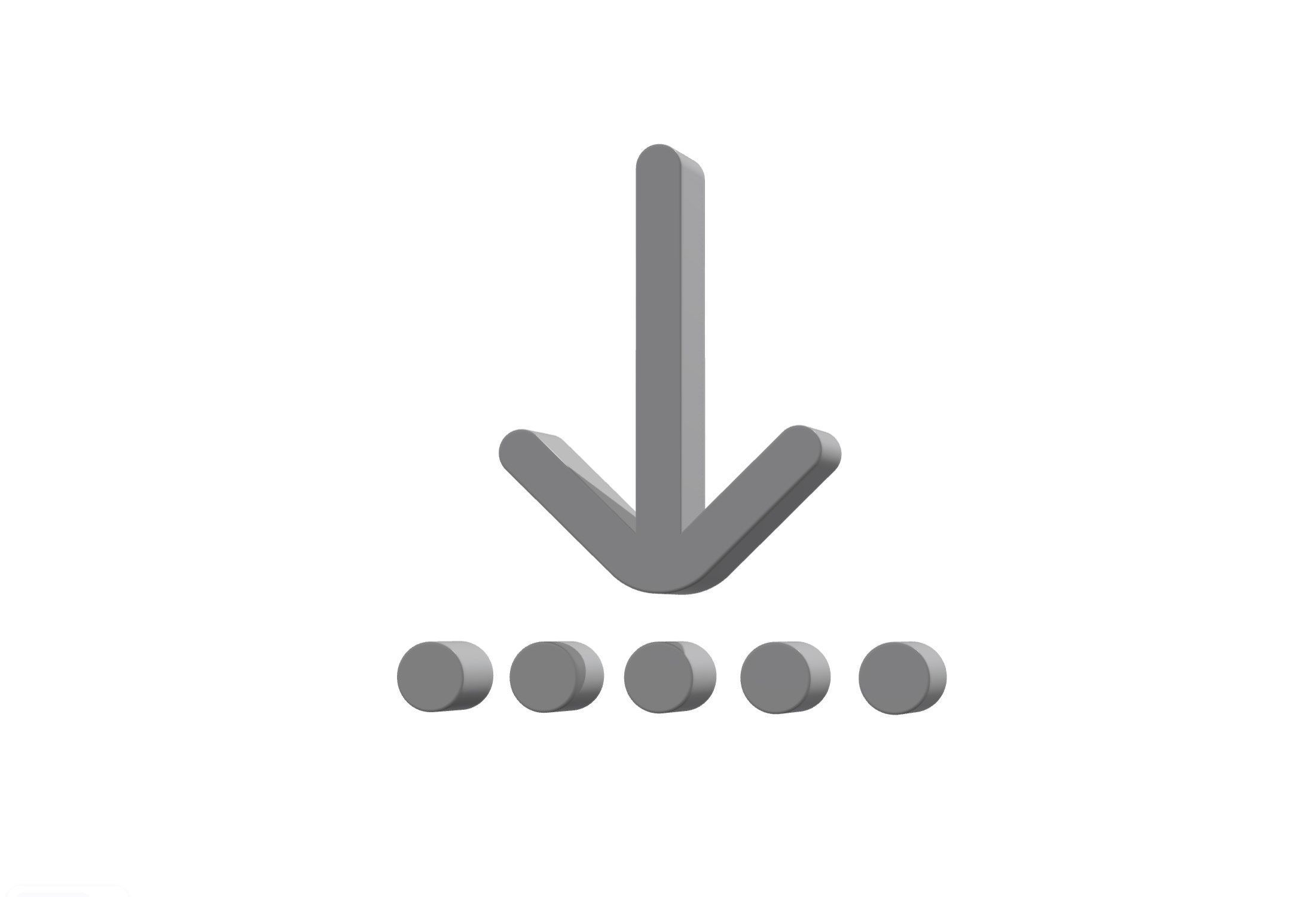 3d arrow down to dotted line Low-poly 3D model_12