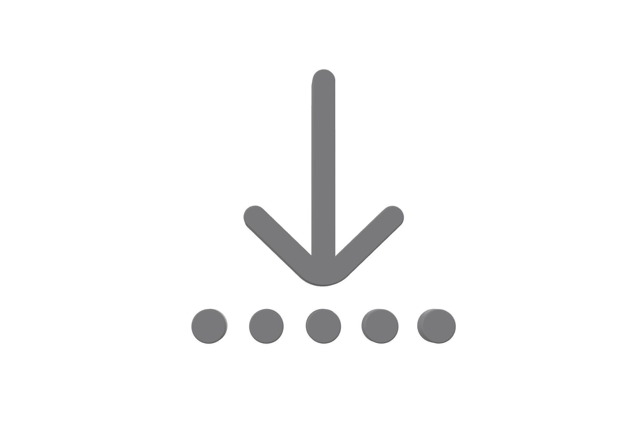 3d arrow down to dotted line Low-poly 3D model_1