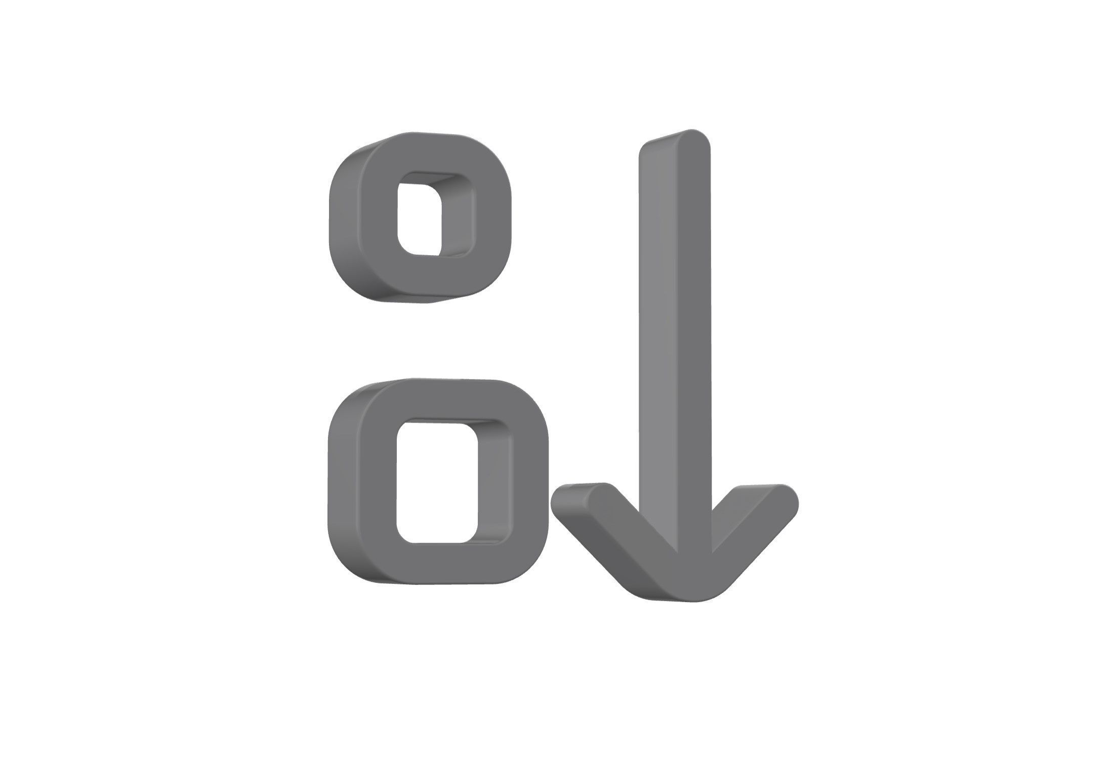 3d arrow down small big Low-poly 3D model_2