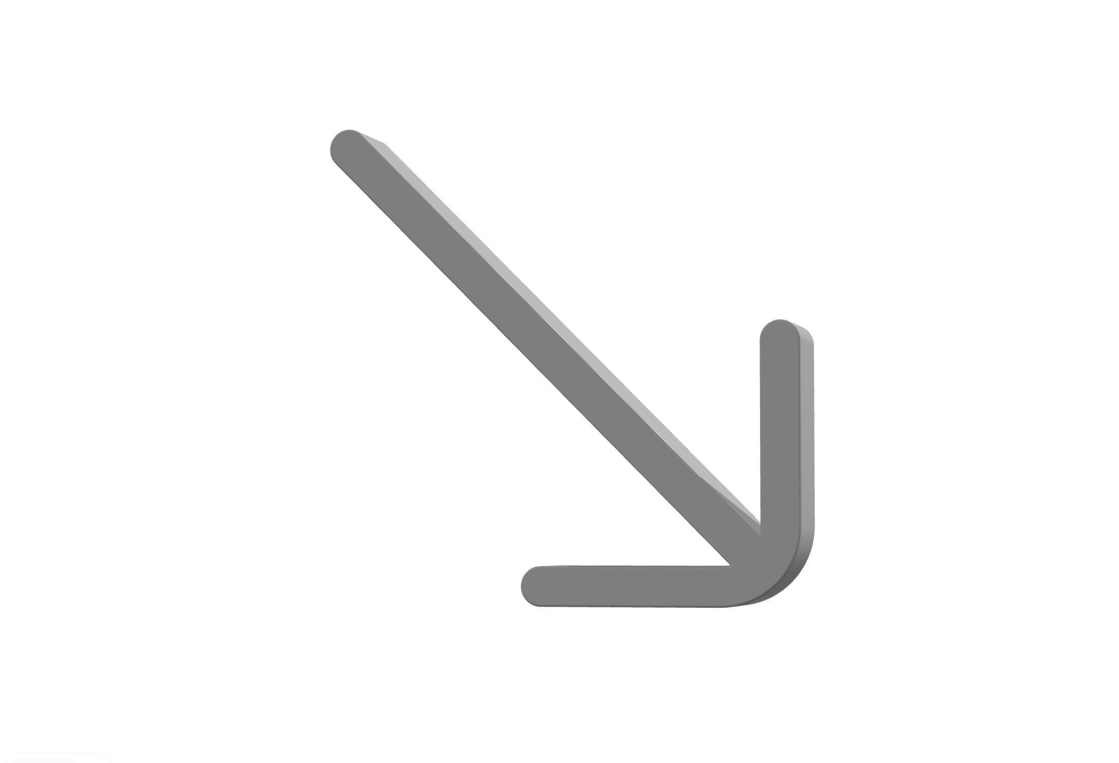 3d arrow down left Low-poly 3D model_12