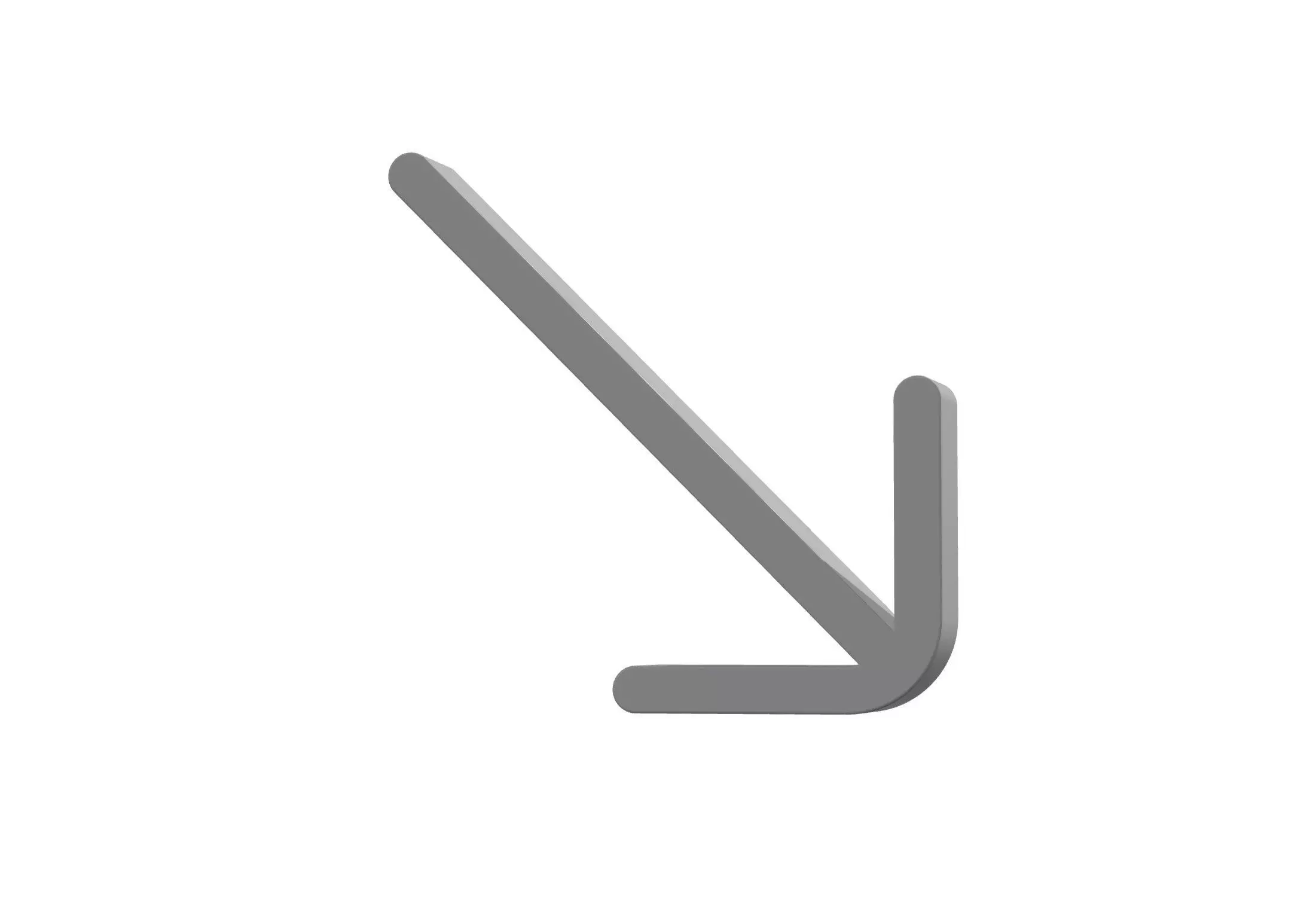 3d arrow down left Low-poly 3D model_0