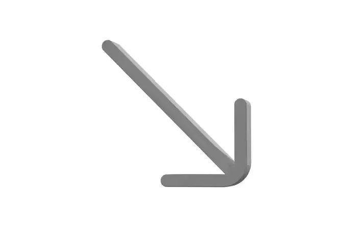 3d arrow down left Low-poly 3D model