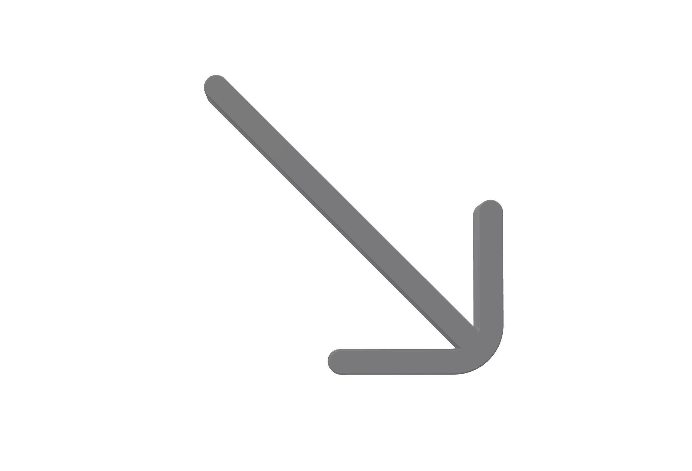 3d arrow down left Low-poly 3D model_1