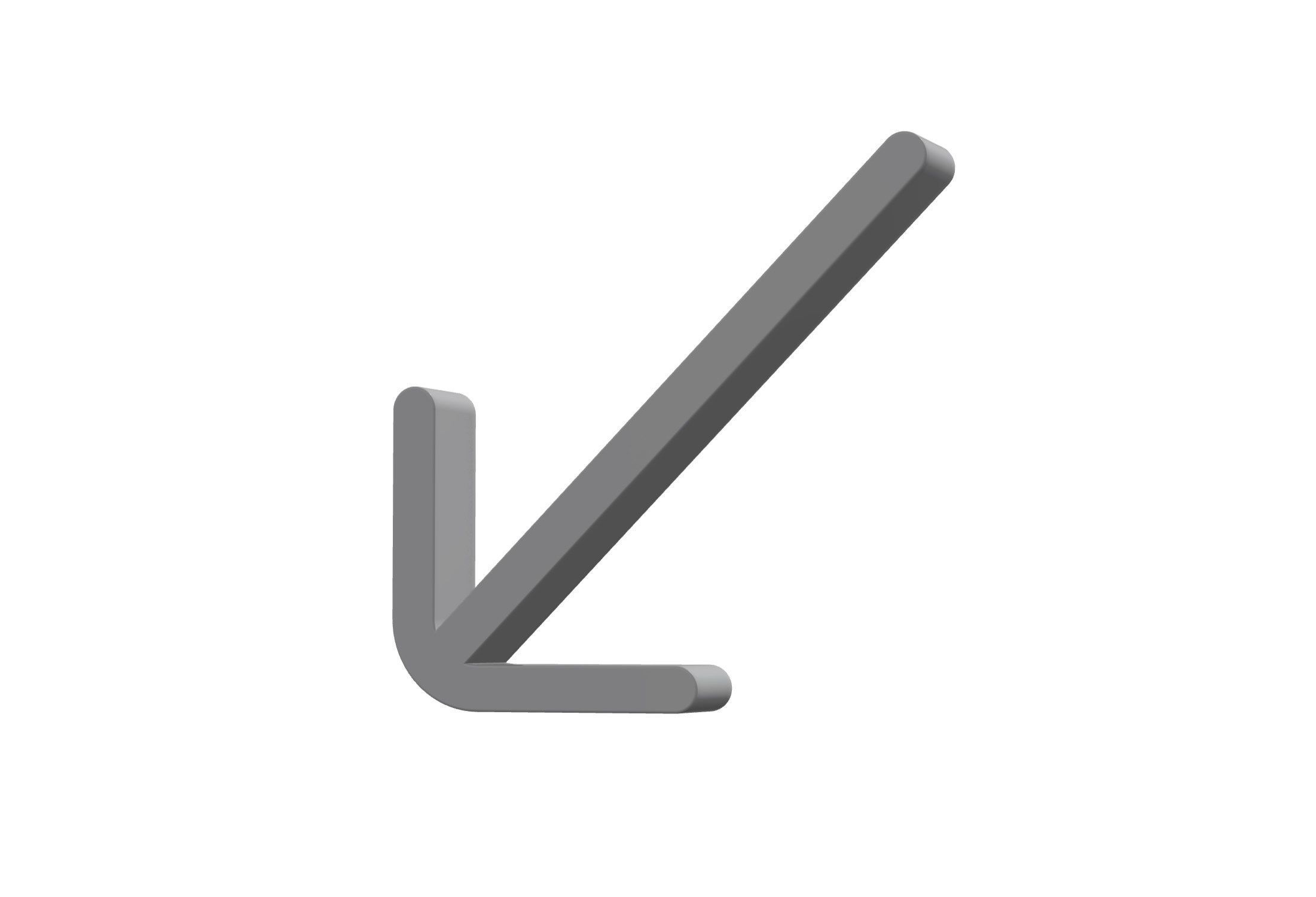 3d arrow down left Low-poly 3D model_6