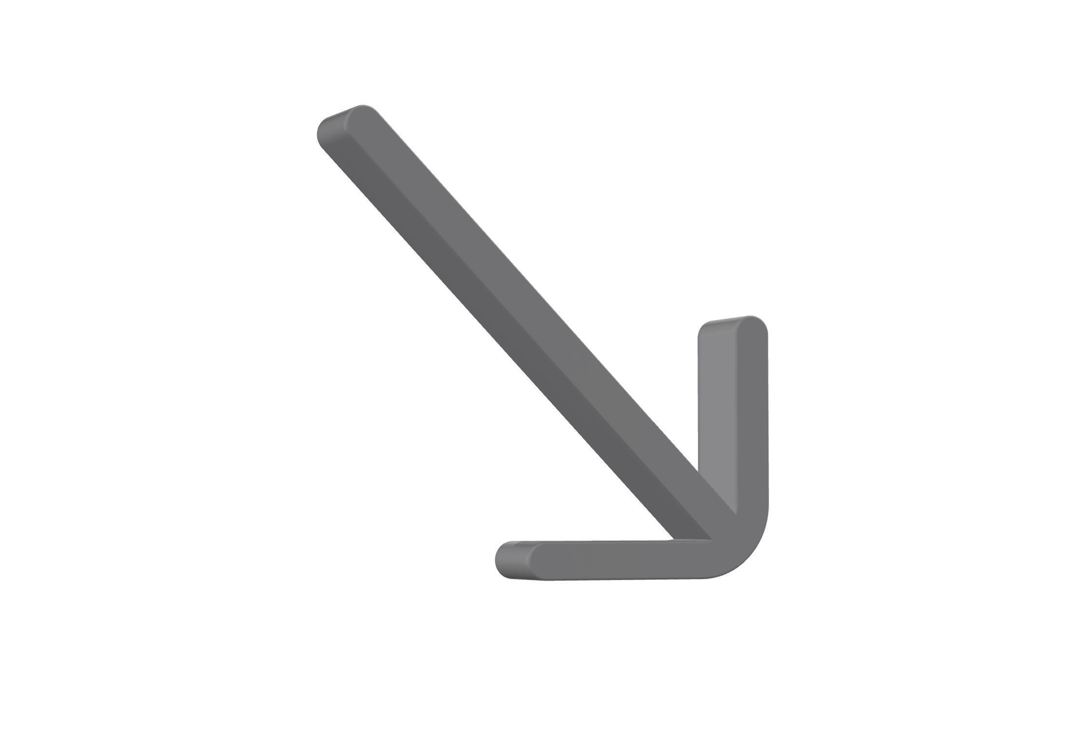 3d arrow down left Low-poly 3D model_2