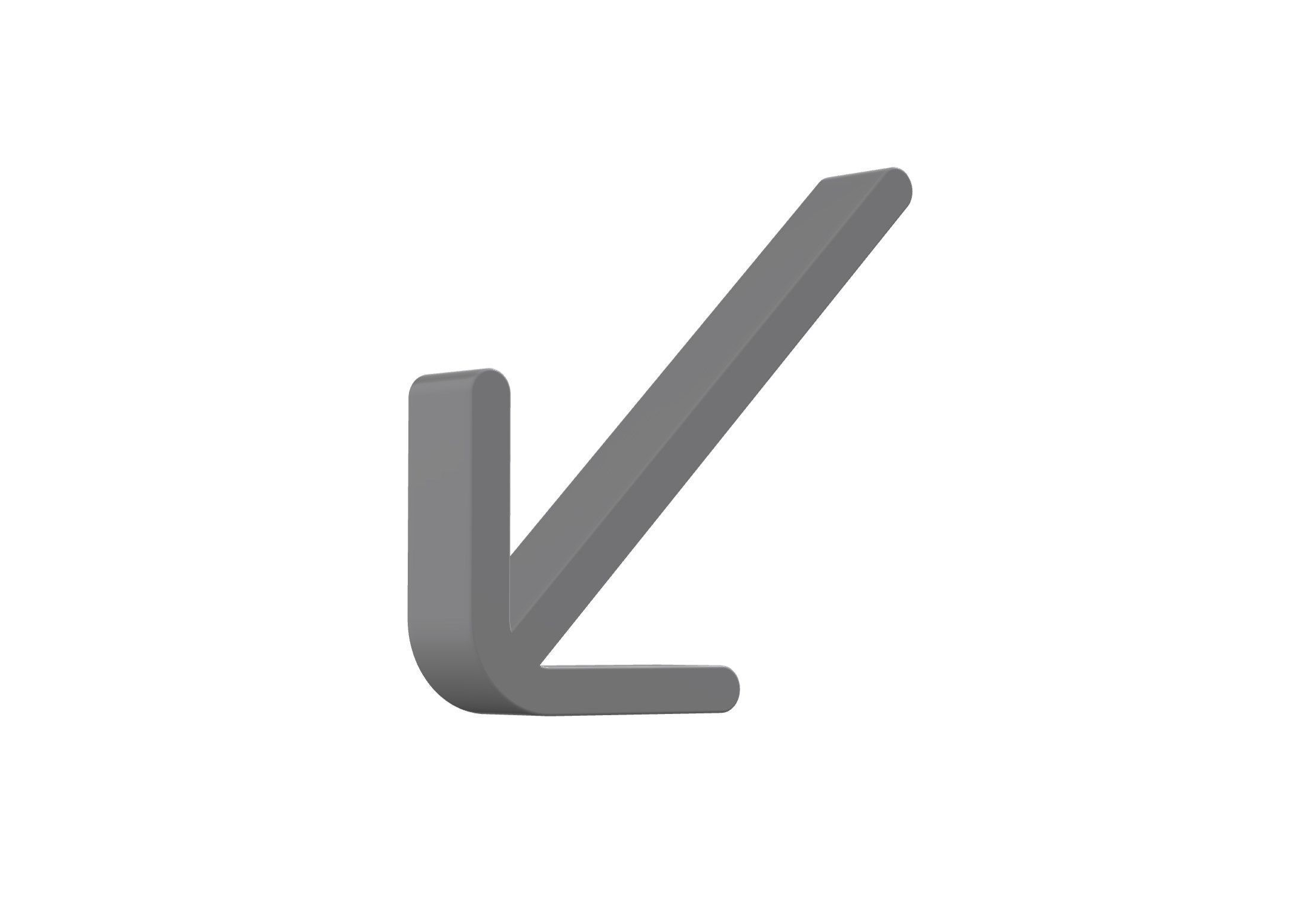 3d arrow down left Low-poly 3D model_8