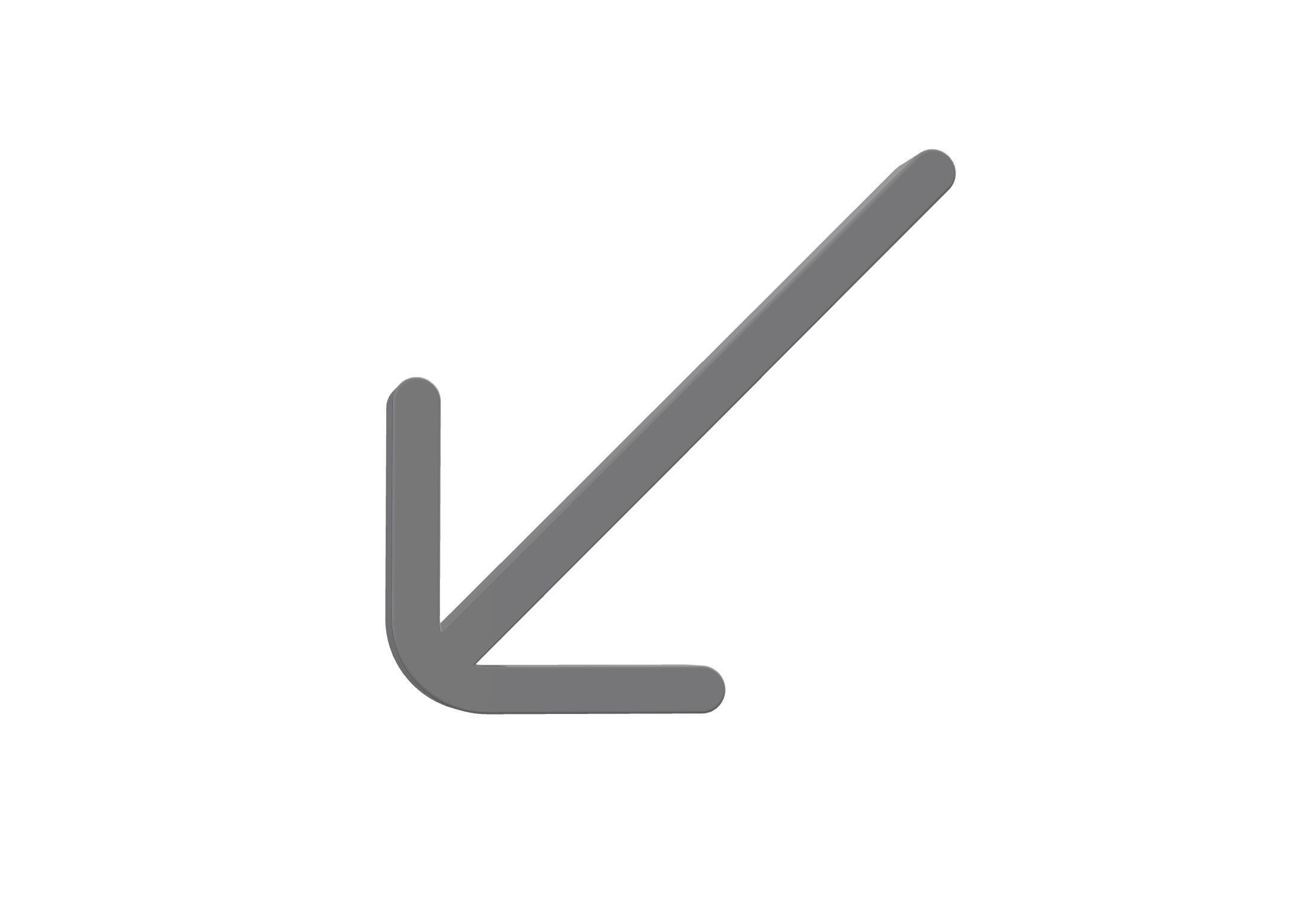 3d arrow down left Low-poly 3D model_7