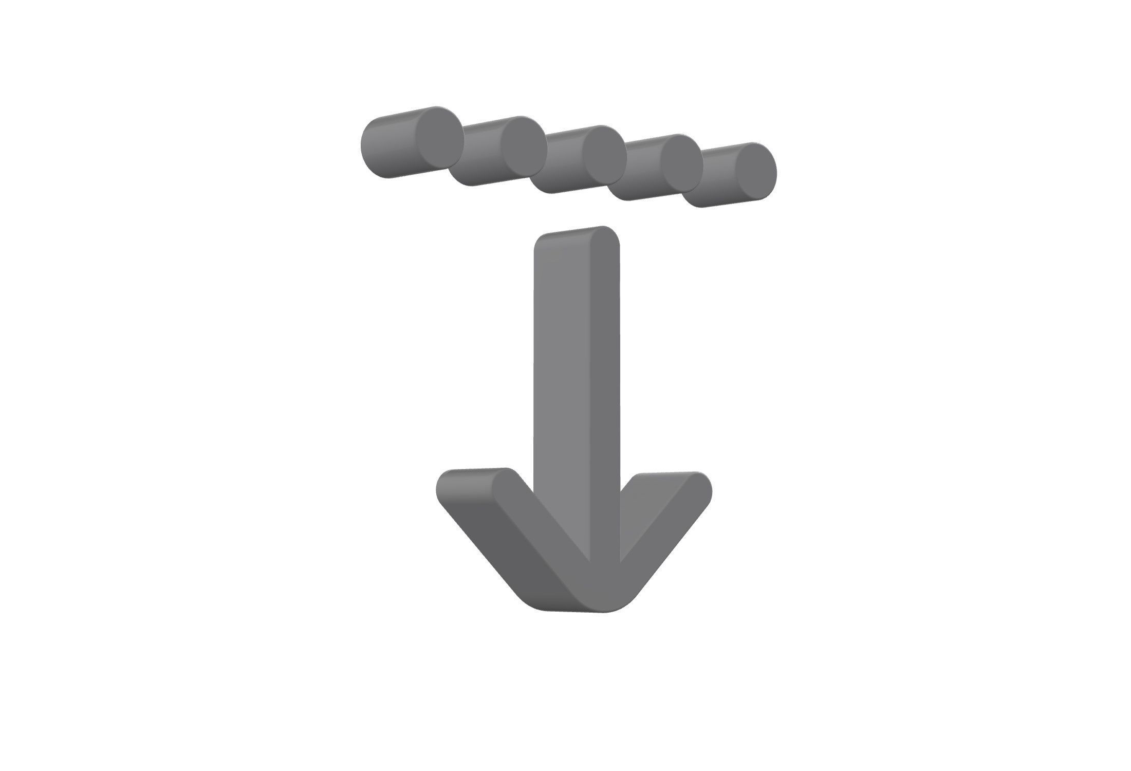 3d arrow down from dotted line Low-poly 3D model_8