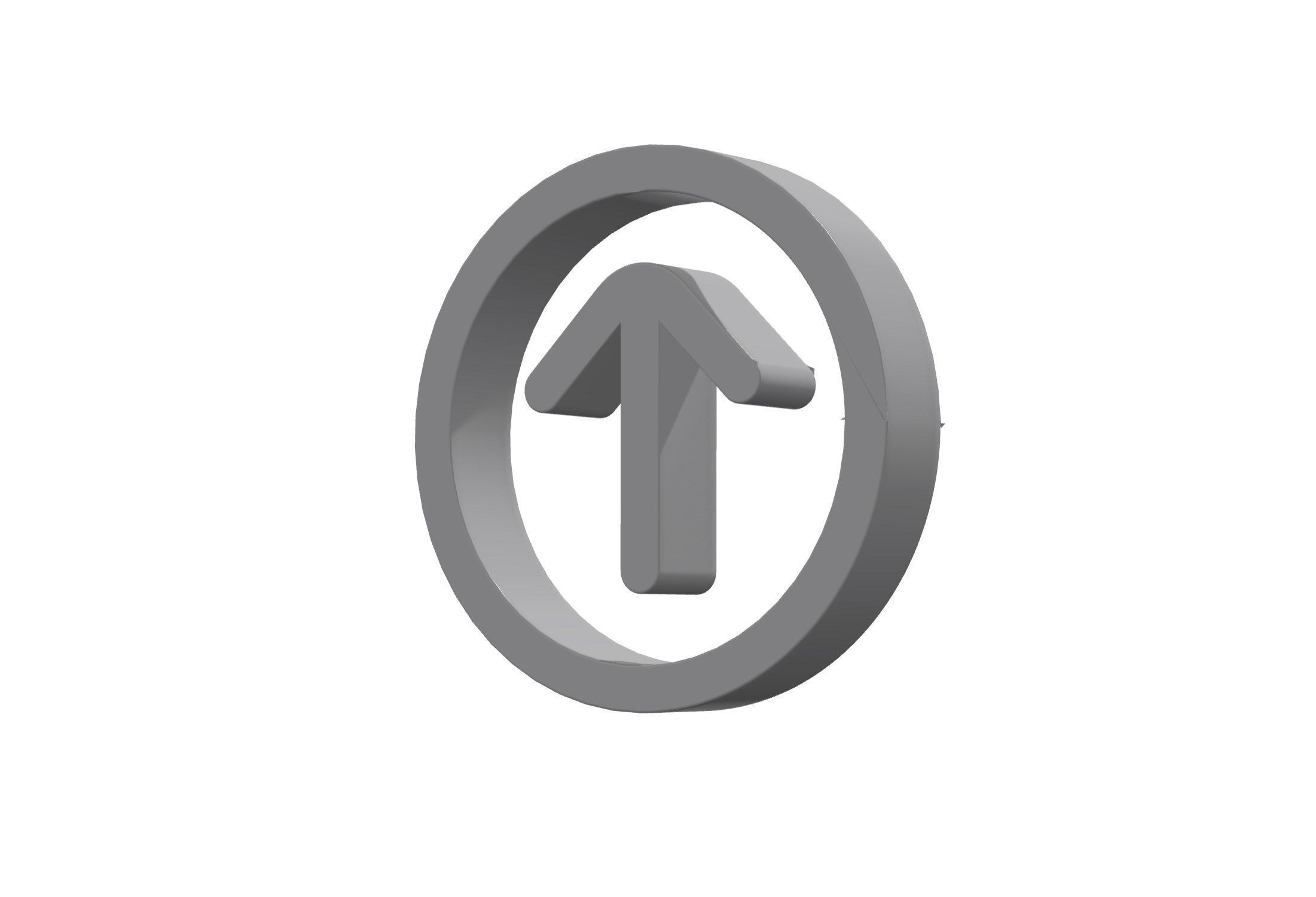 3d arrow circle up Low-poly 3D model_11