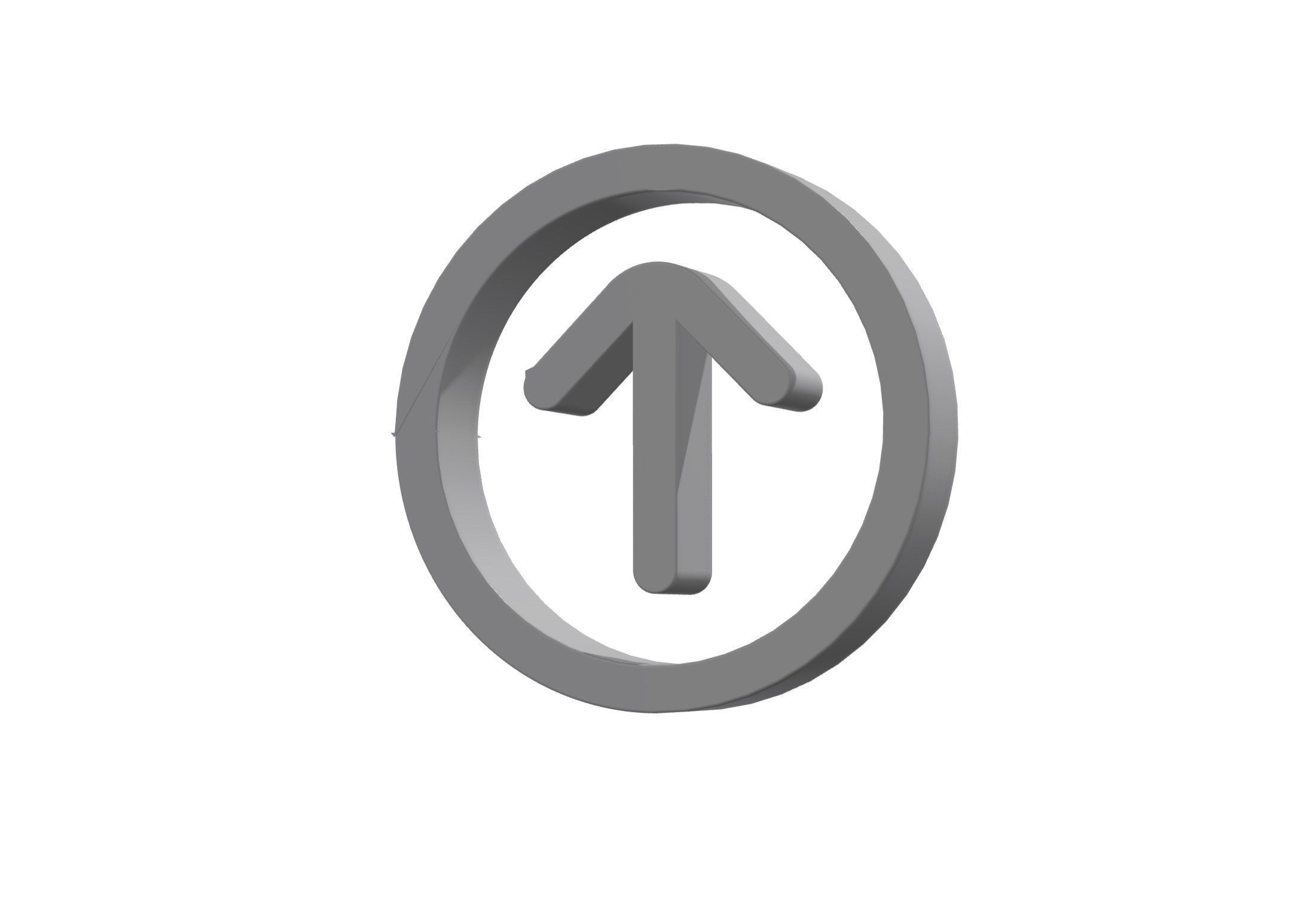 3d arrow circle up Low-poly 3D model_6