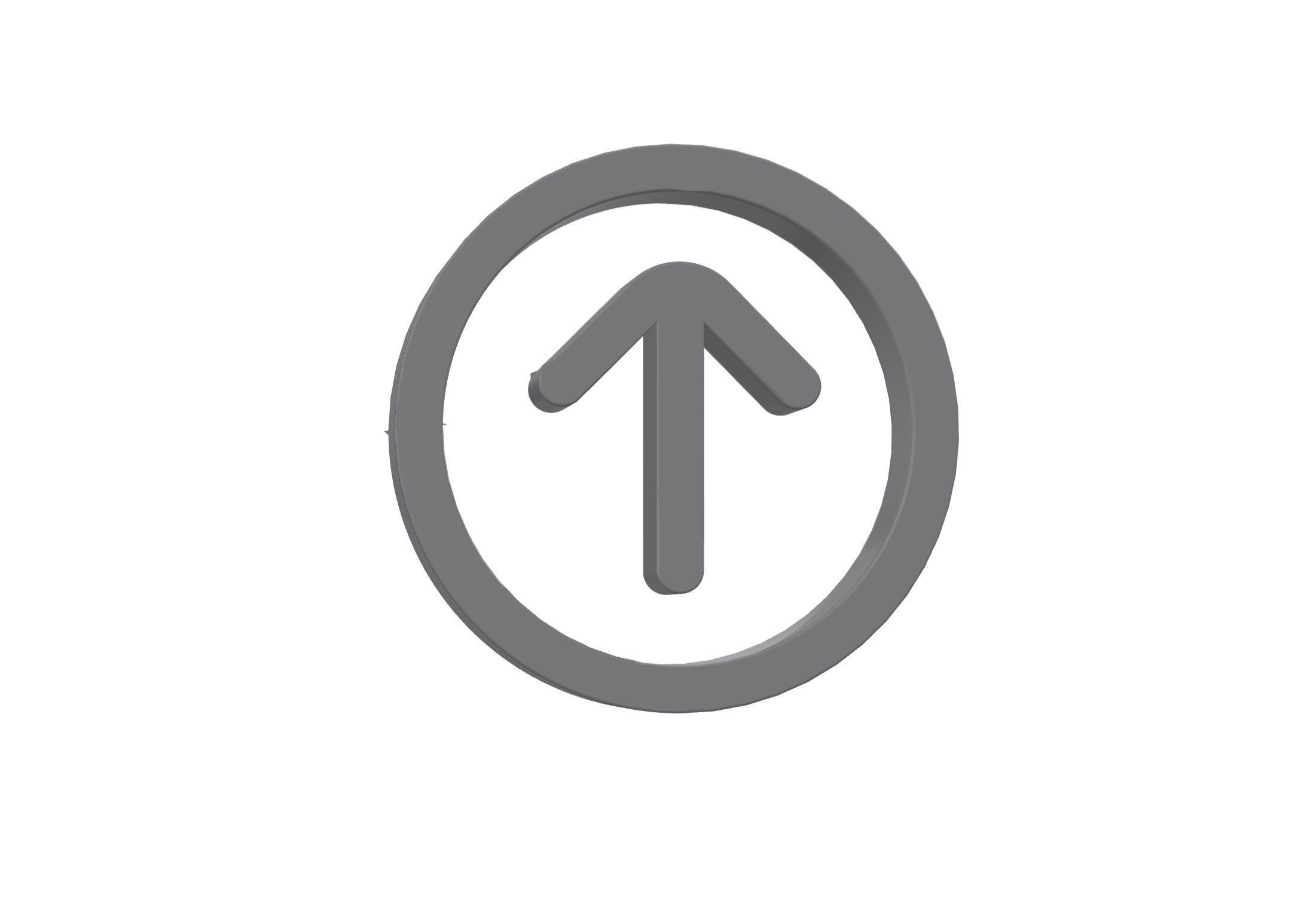 3d arrow circle up Low-poly 3D model_7