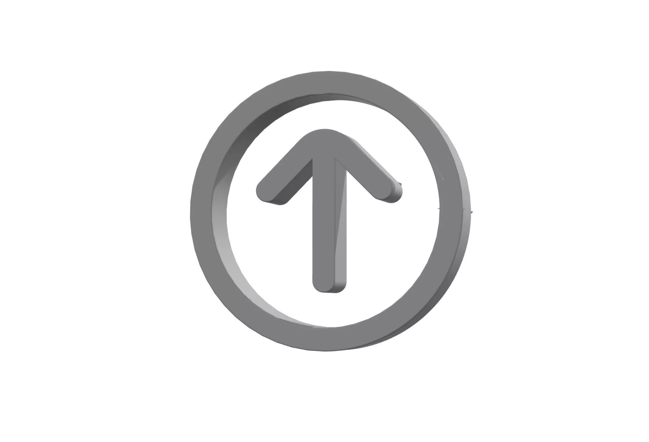 3d arrow circle up Low-poly 3D model_0