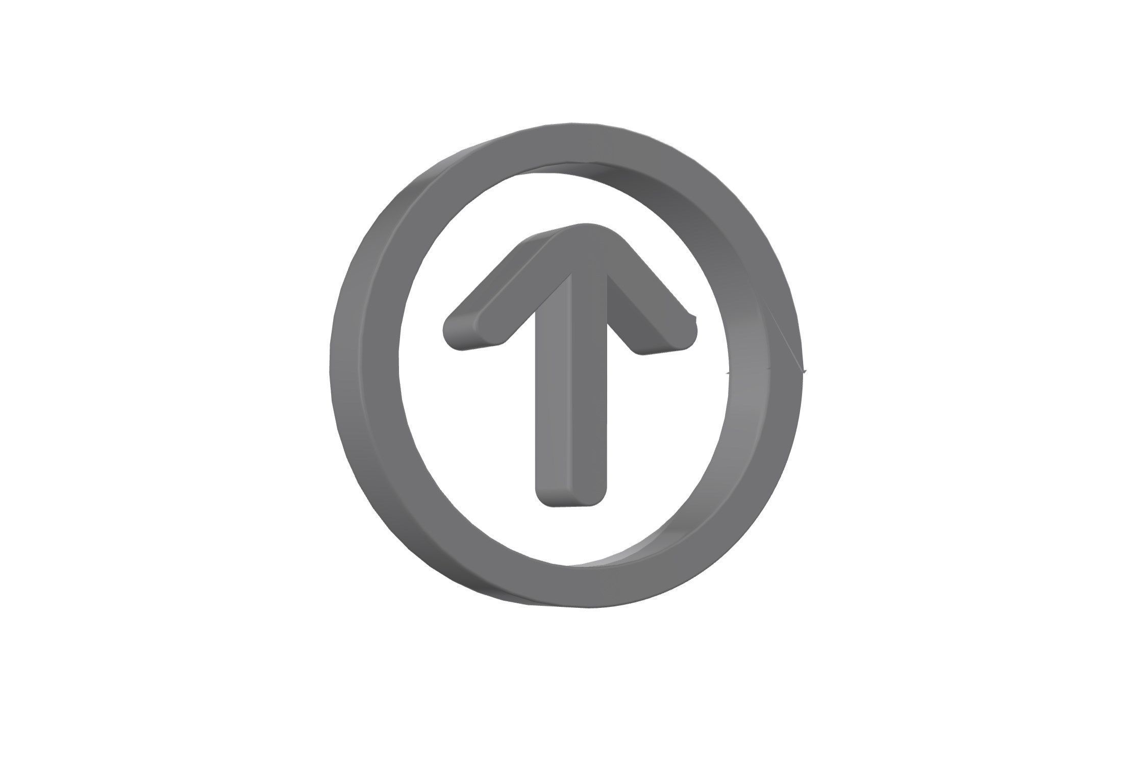 3d arrow circle up Low-poly 3D model_2