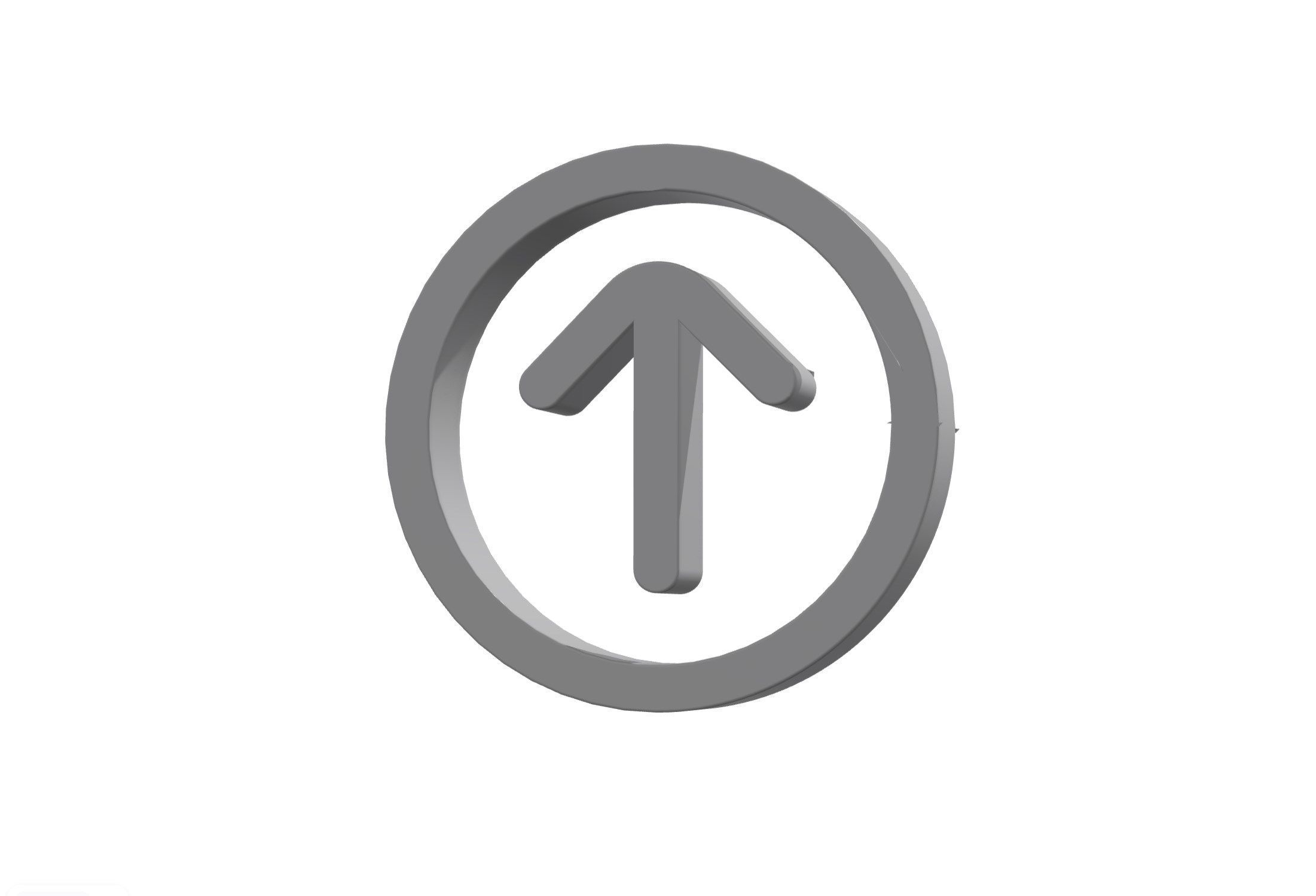 3d arrow circle up Low-poly 3D model_12