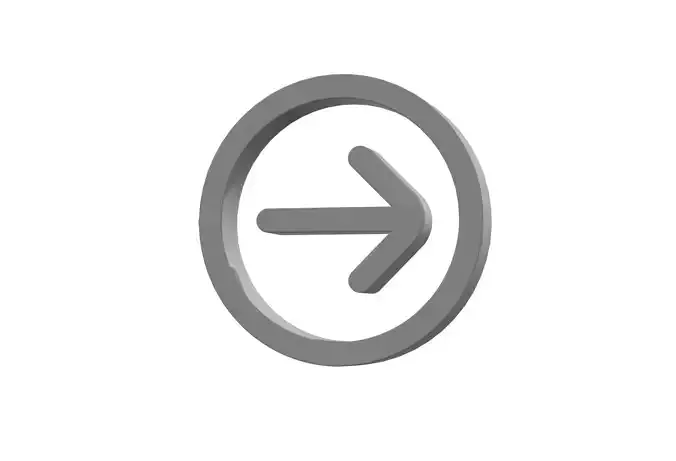 3d arrow circle left Low-poly 3D model