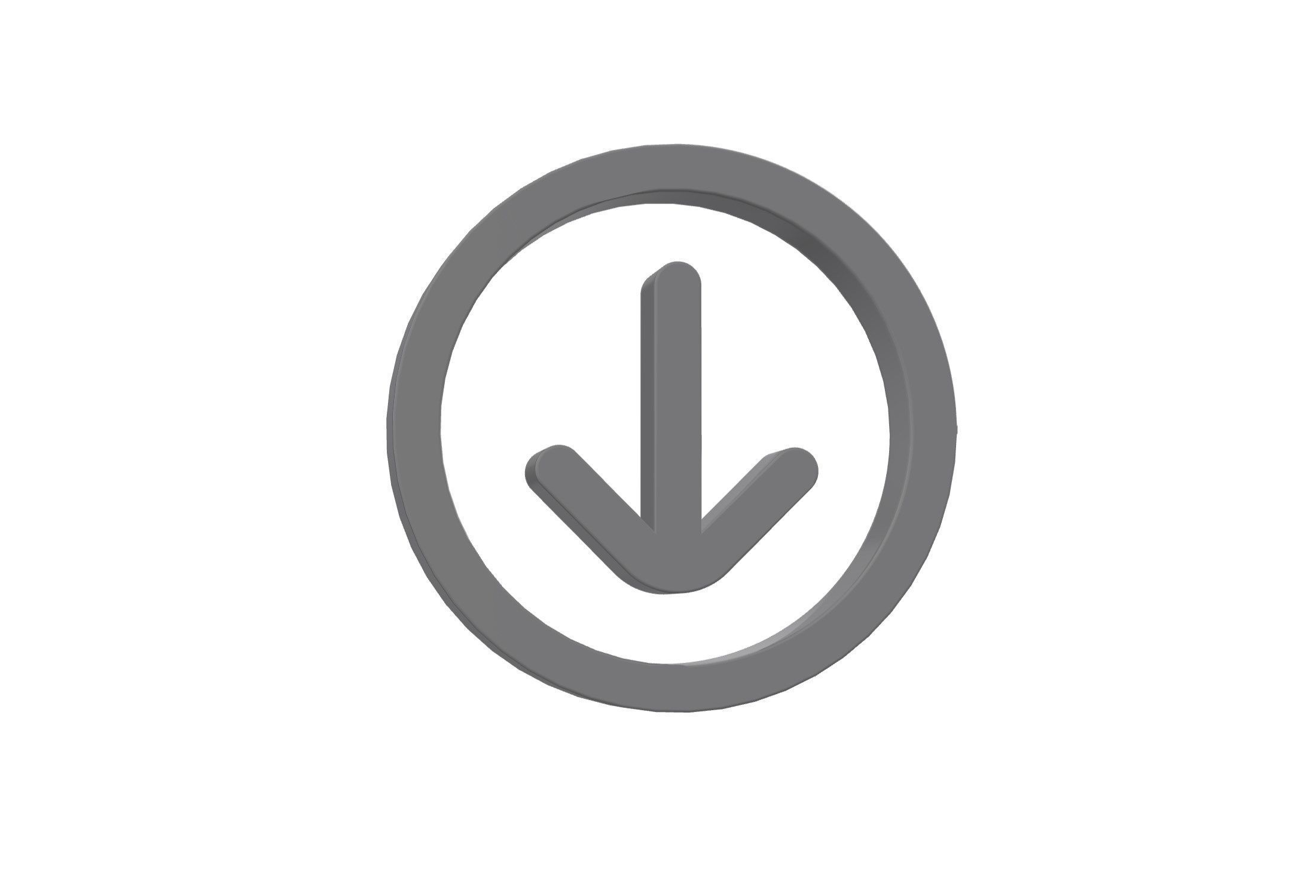 3d arrow circle down Low-poly 3D model_7