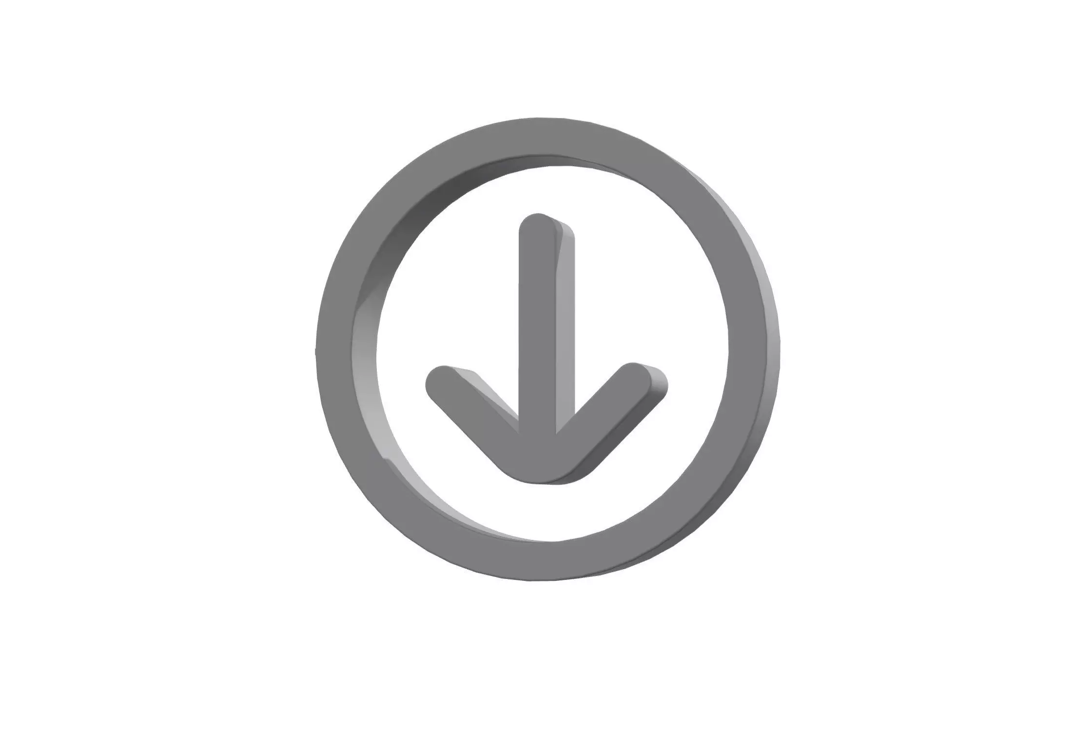 3d arrow circle down Low-poly 3D model_0