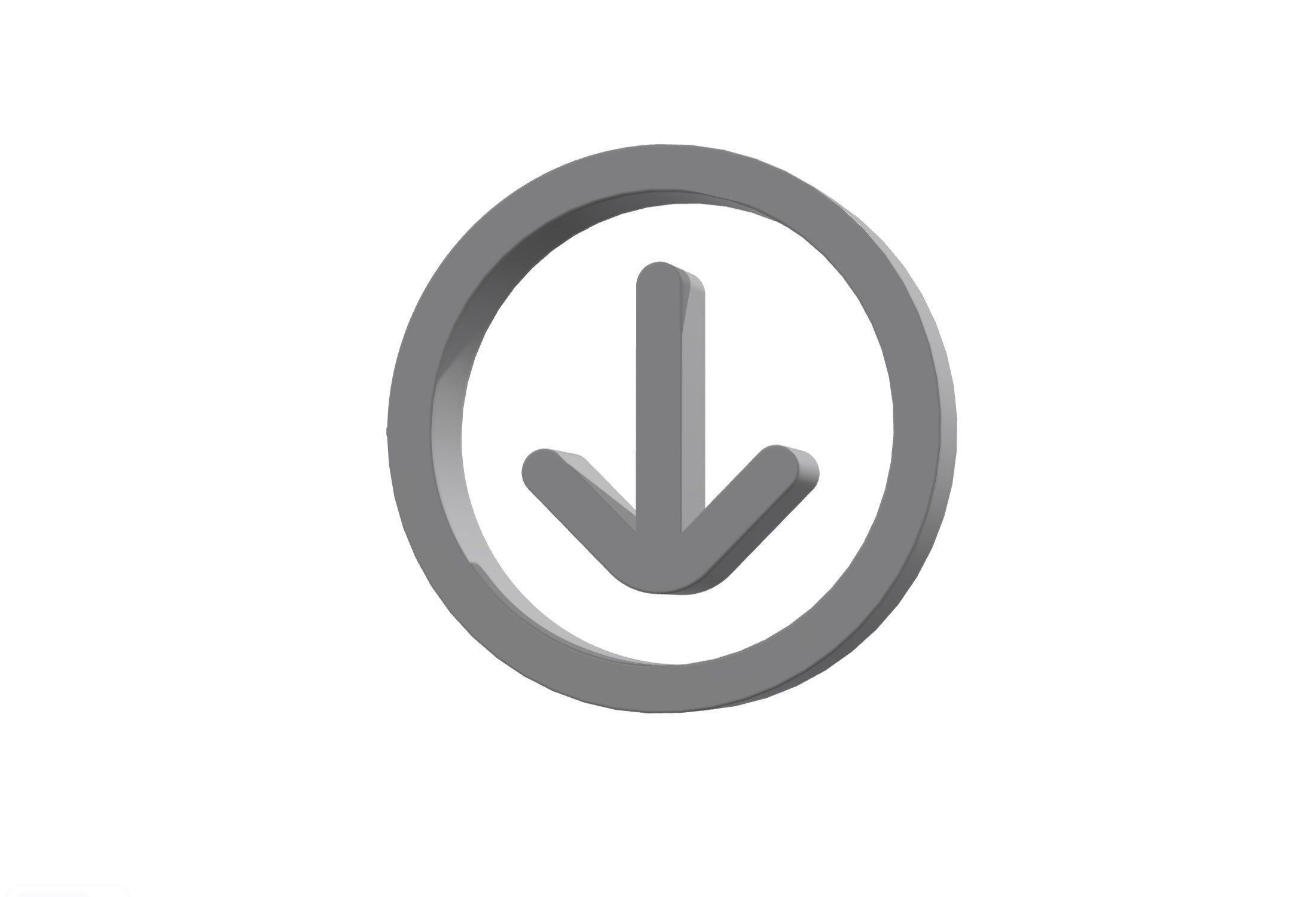 3d arrow circle down Low-poly 3D model_12