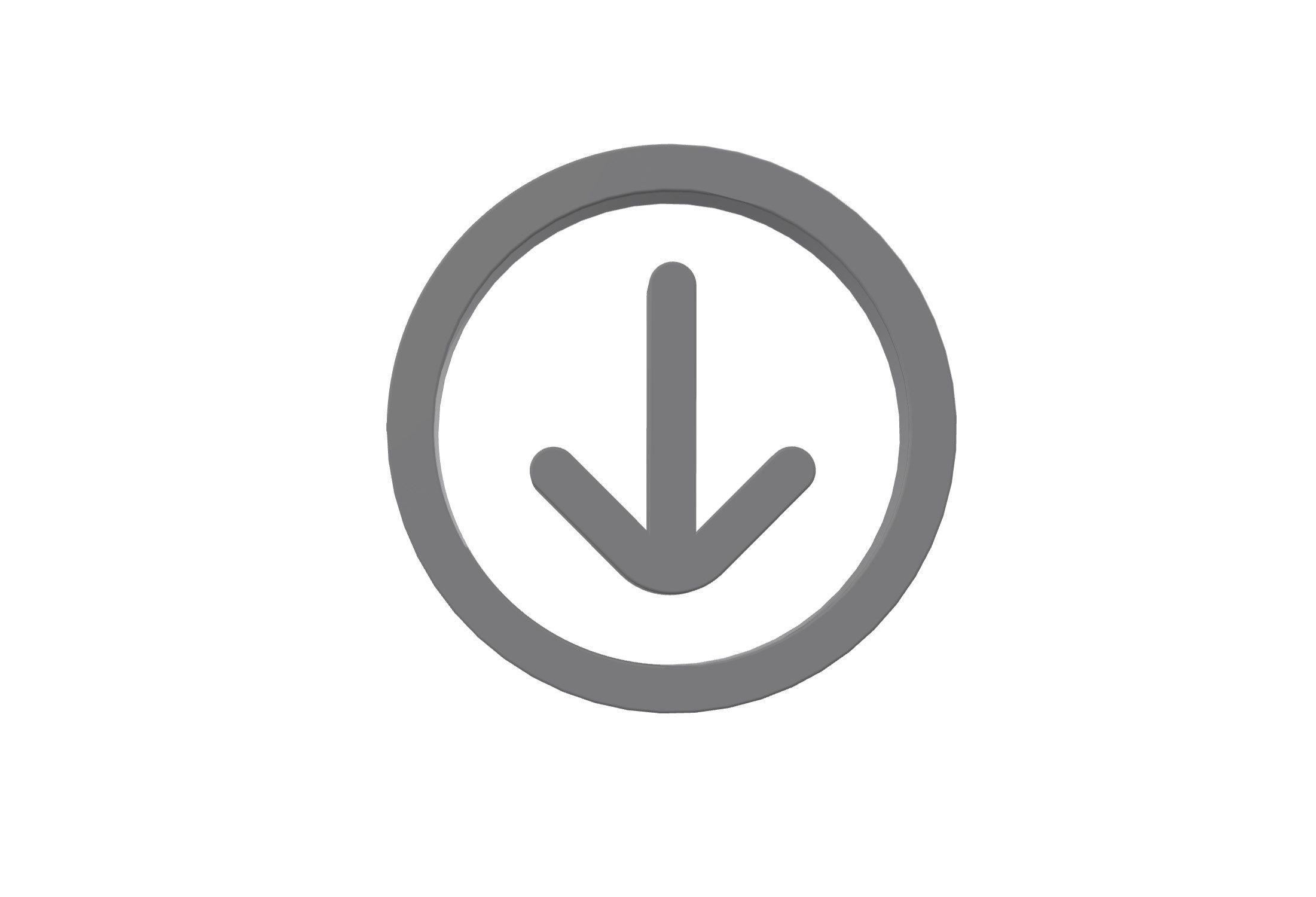 3d arrow circle down Low-poly 3D model_1