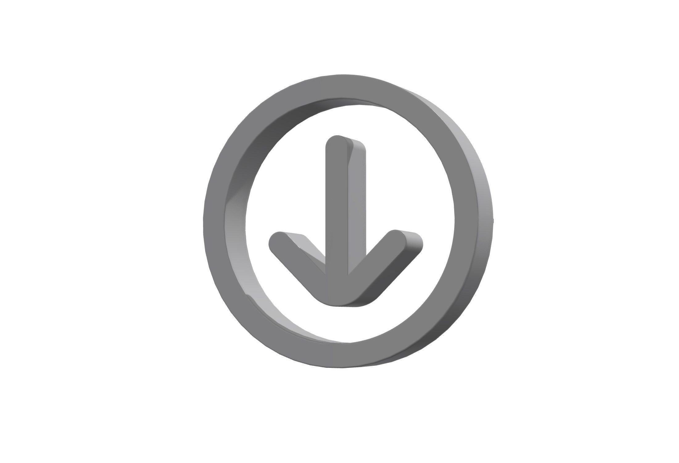 3d arrow circle down Low-poly 3D model_6