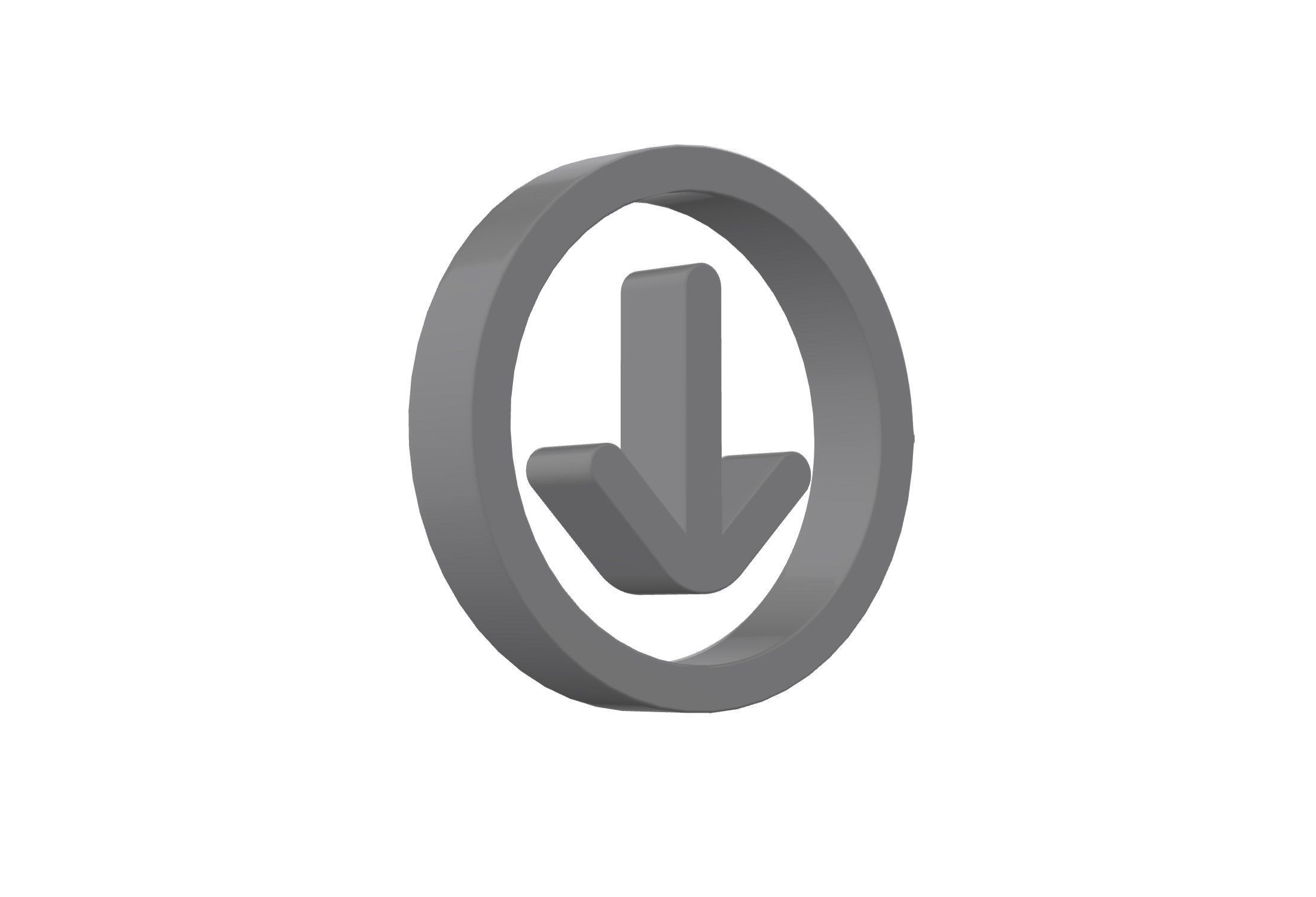 3d arrow circle down Low-poly 3D model_8