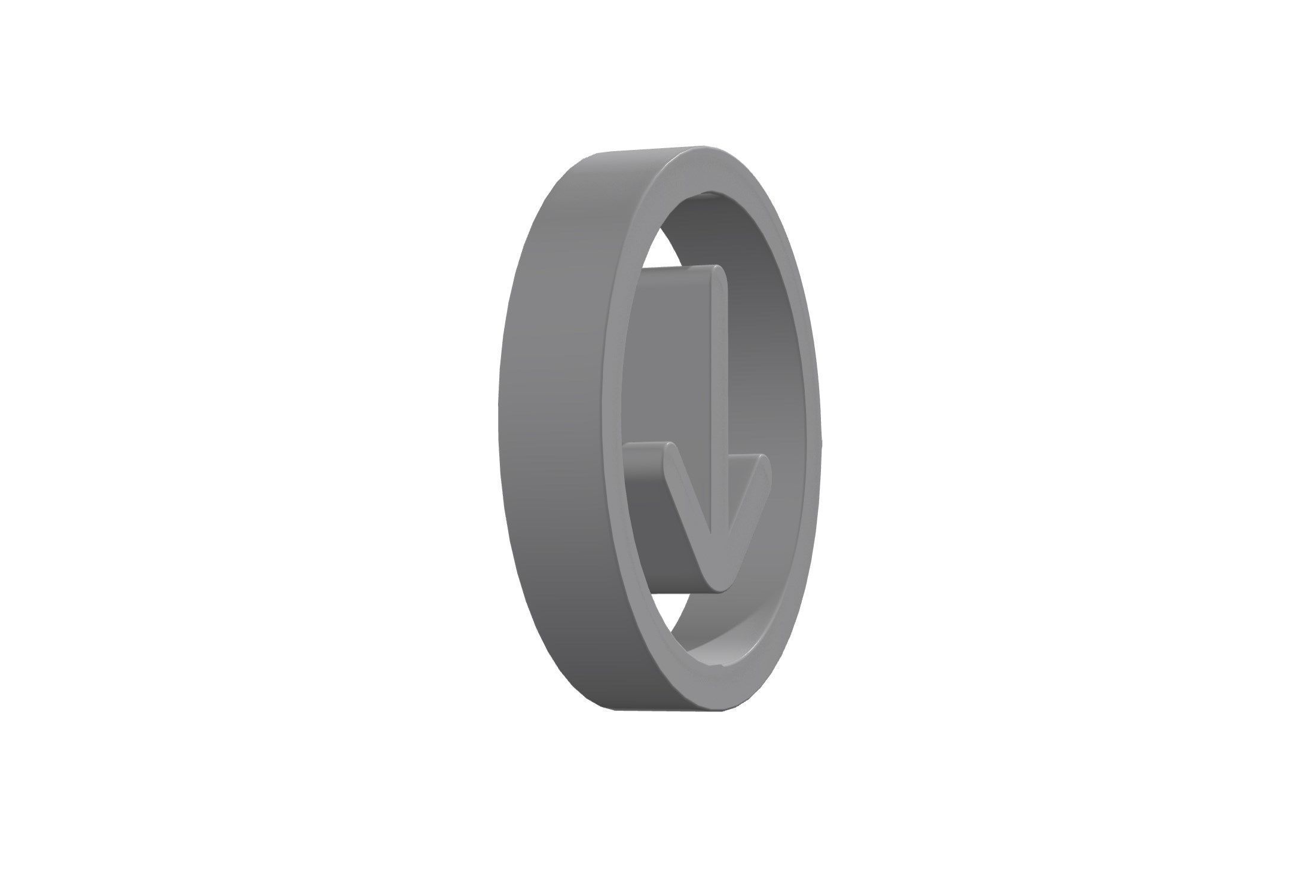 3d arrow circle down Low-poly 3D model_9