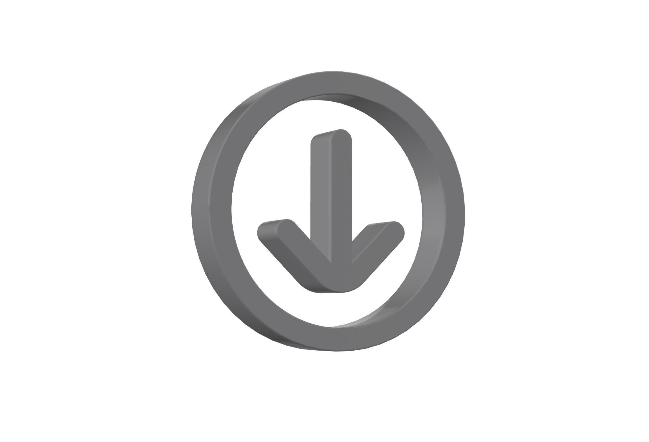 3d arrow circle down Low-poly 3D model_2