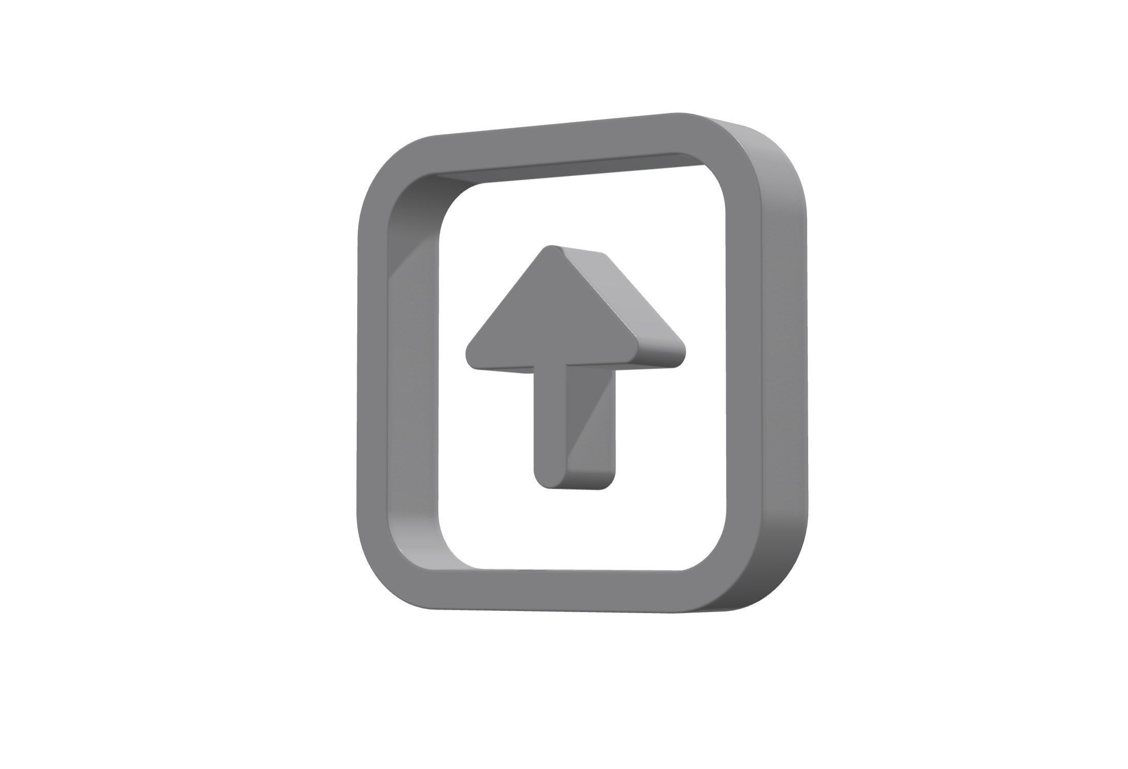 3d arrow alt square up Low-poly 3D model_11