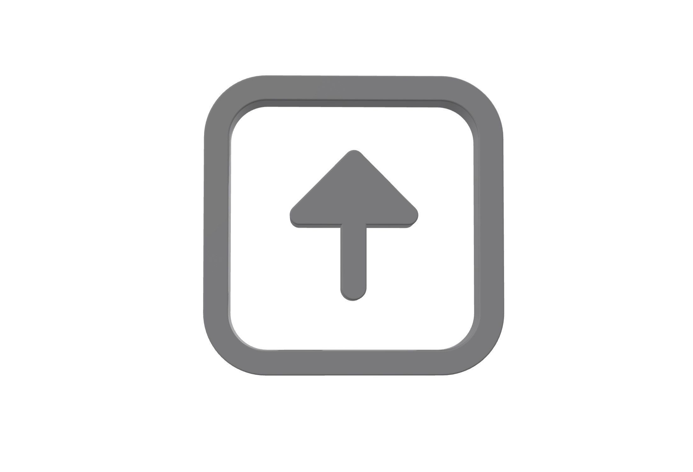 3d arrow alt square up Low-poly 3D model_1