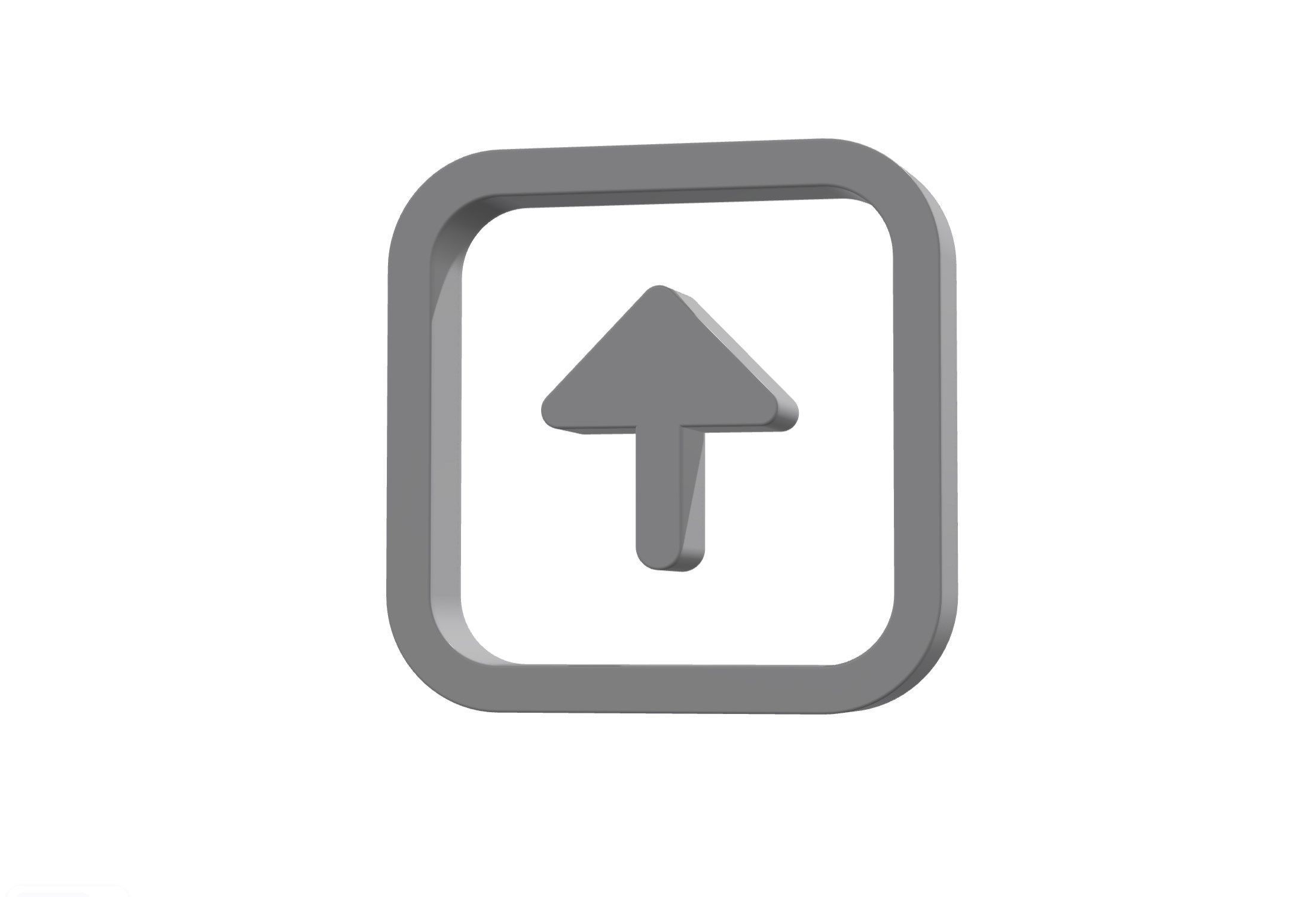 3d arrow alt square up Low-poly 3D model_12