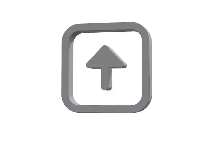3d arrow alt square up Low-poly 3D model
