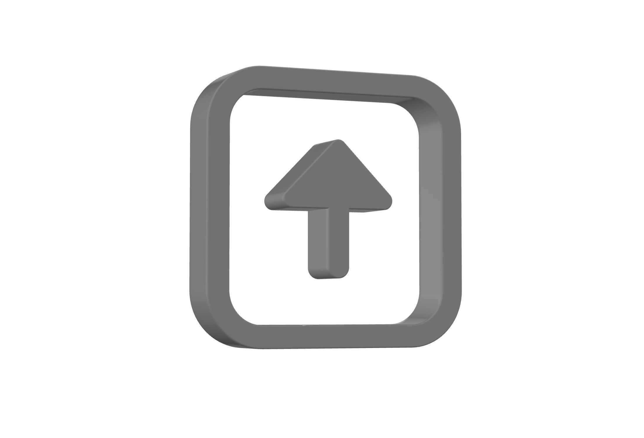 3d arrow alt square up Low-poly 3D model_2