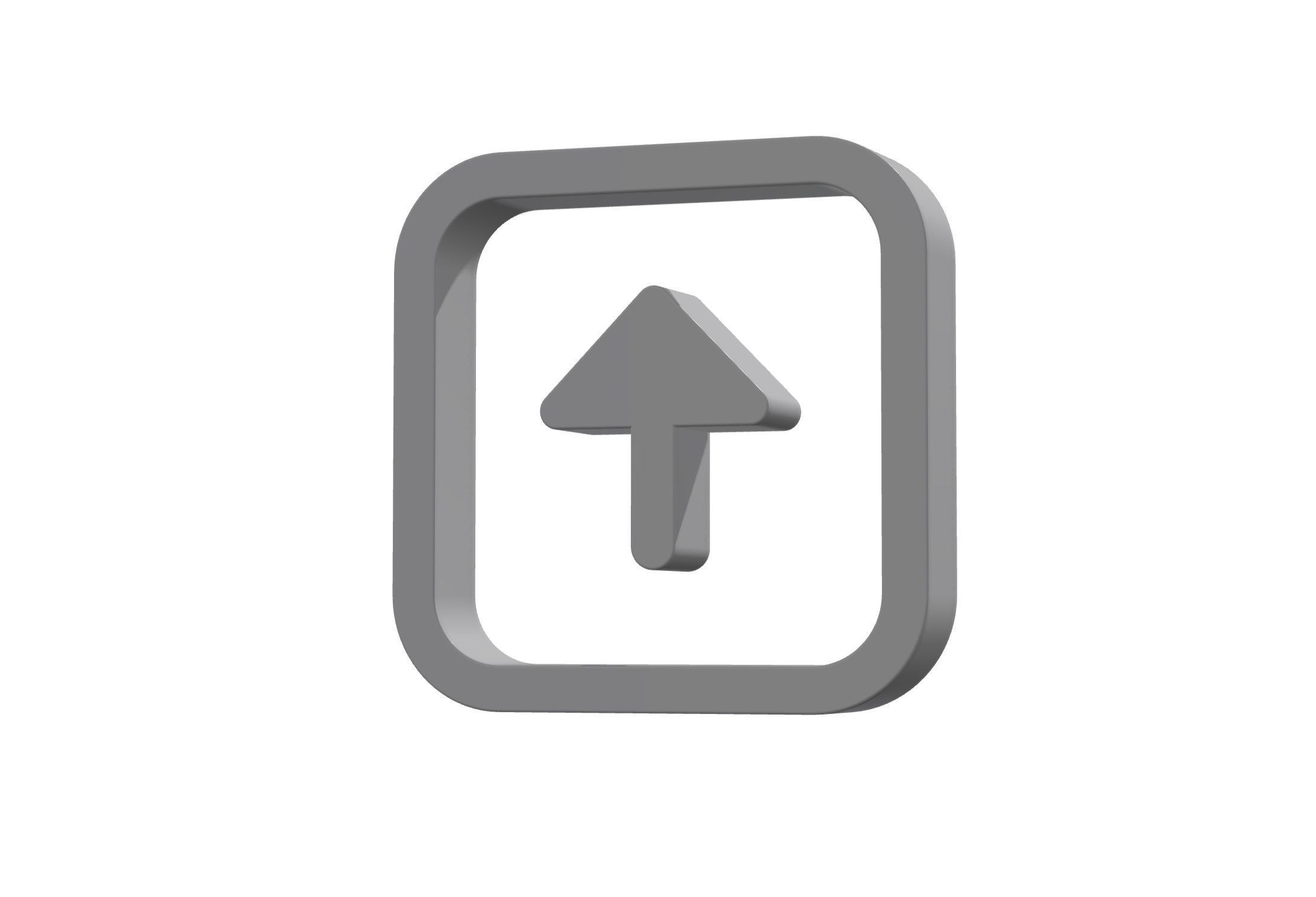 3d arrow alt square up Low-poly 3D model_6