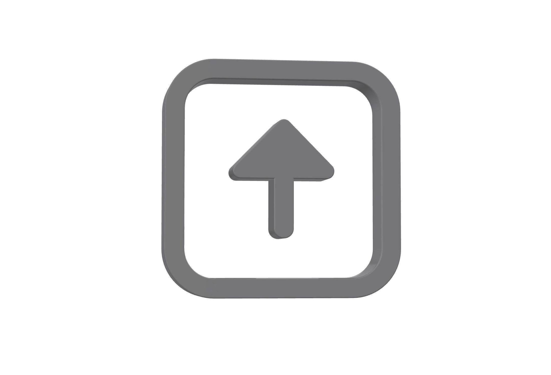 3d arrow alt square up Low-poly 3D model_7