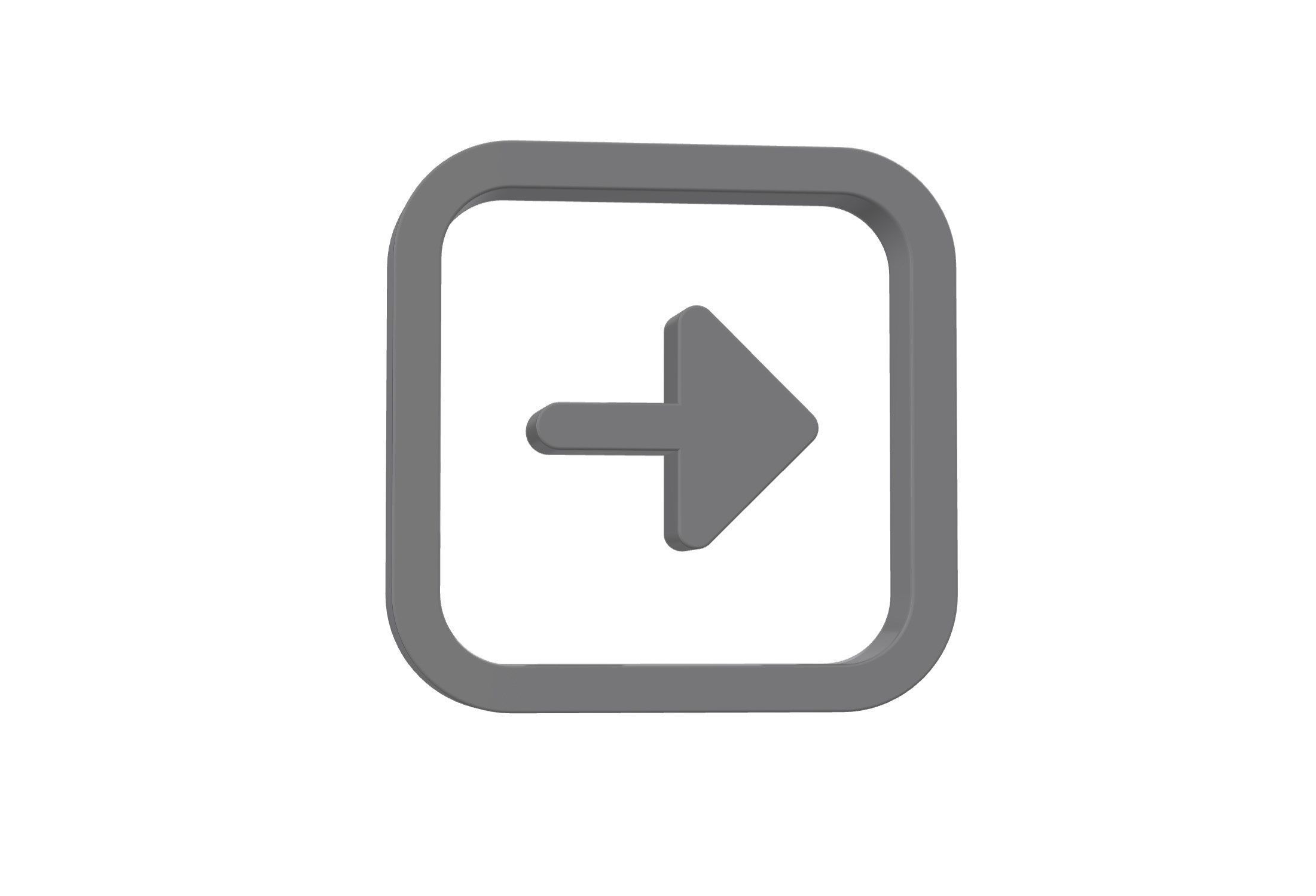 3d arrow alt square right Low-poly 3D model_7