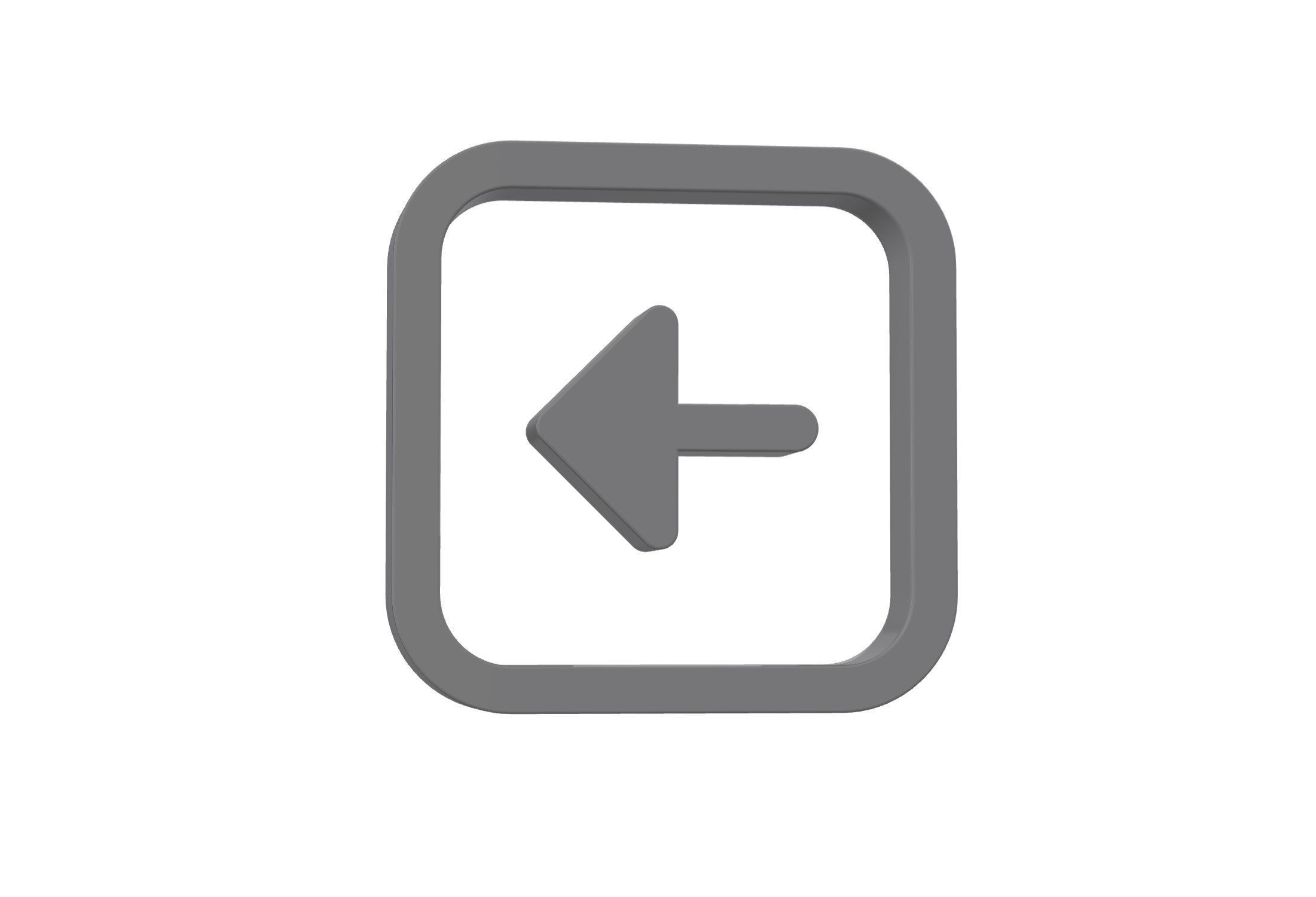 3d arrow alt square left Low-poly 3D model_7