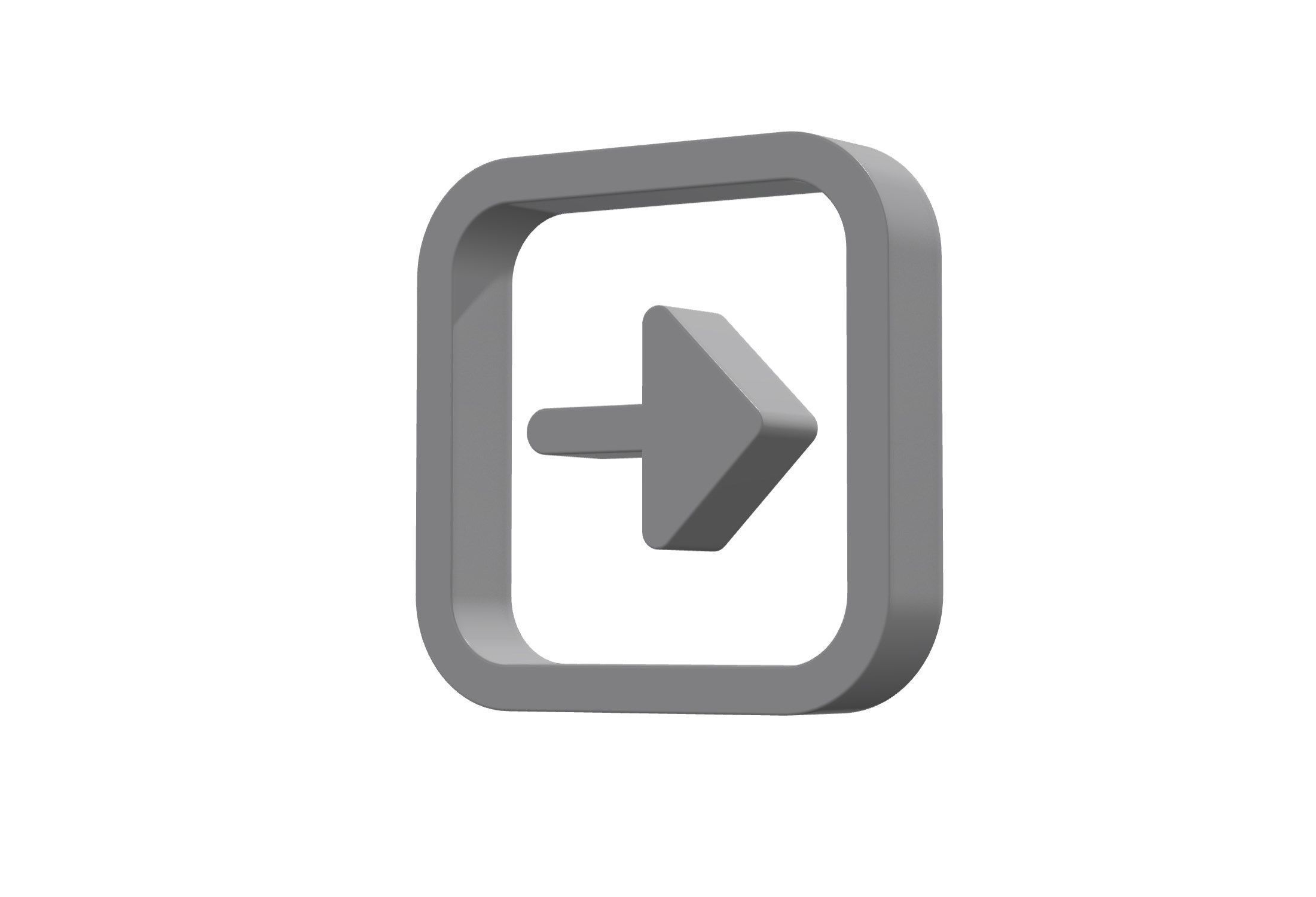 3d arrow alt square left Low-poly 3D model_11