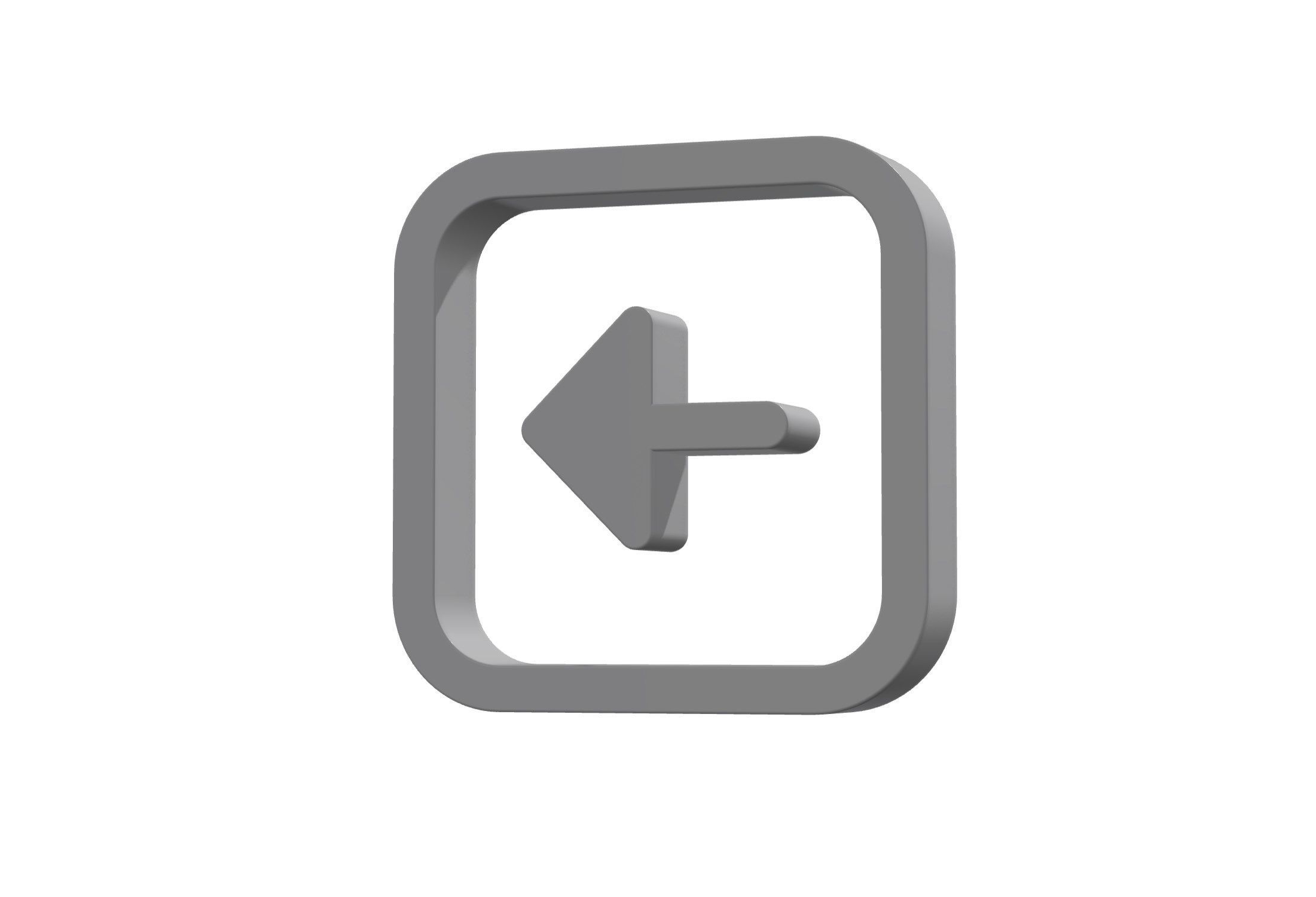 3d arrow alt square left Low-poly 3D model_6