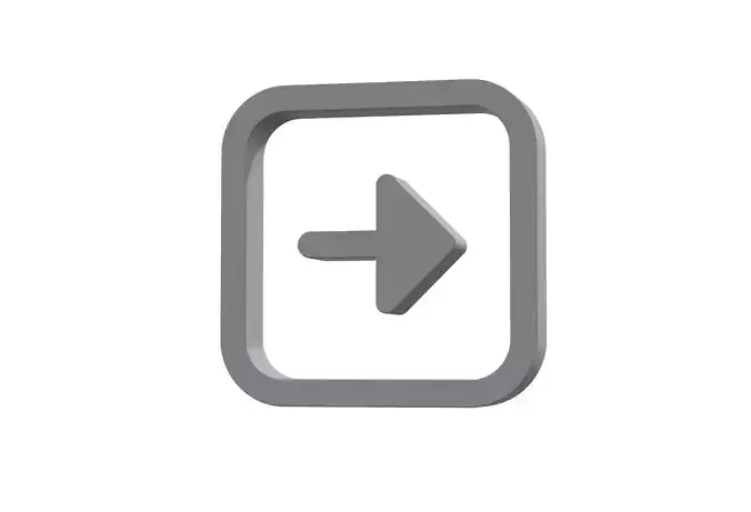 3d arrow alt square left Low-poly 3D model
