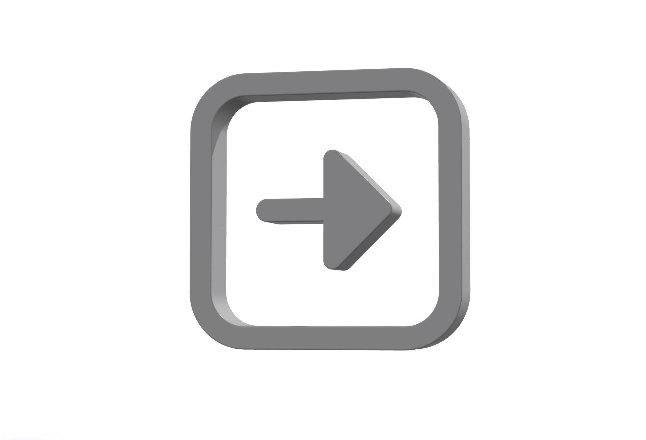 3d arrow alt square left Low-poly 3D model_12