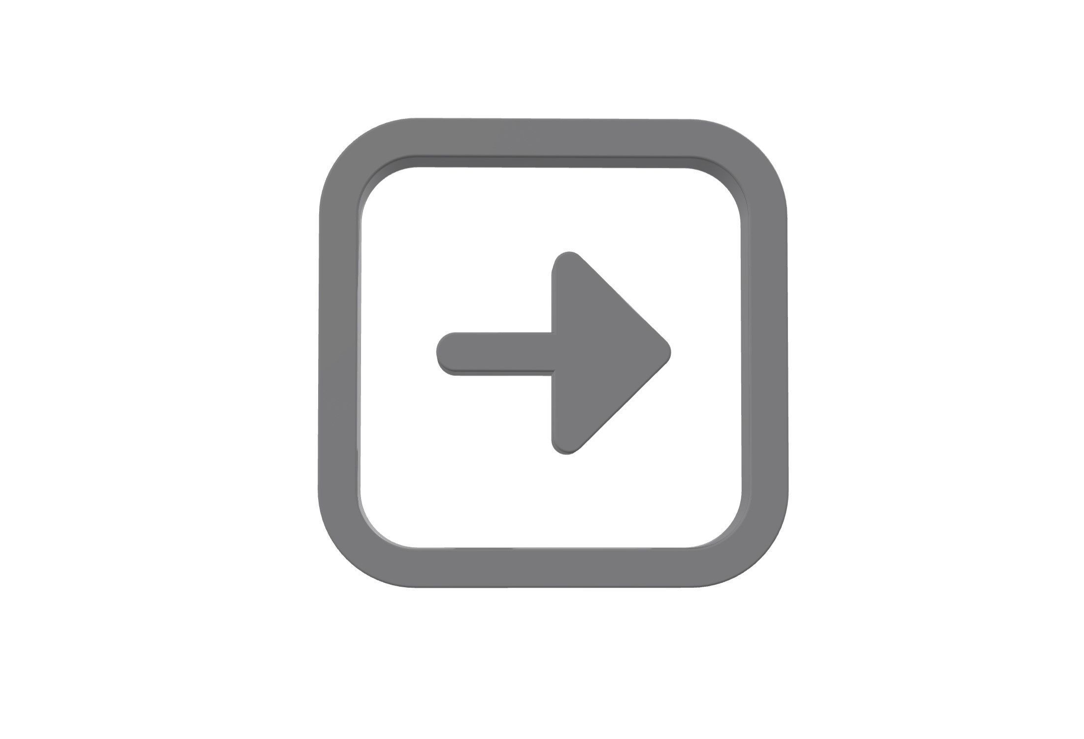 3d arrow alt square left Low-poly 3D model_1