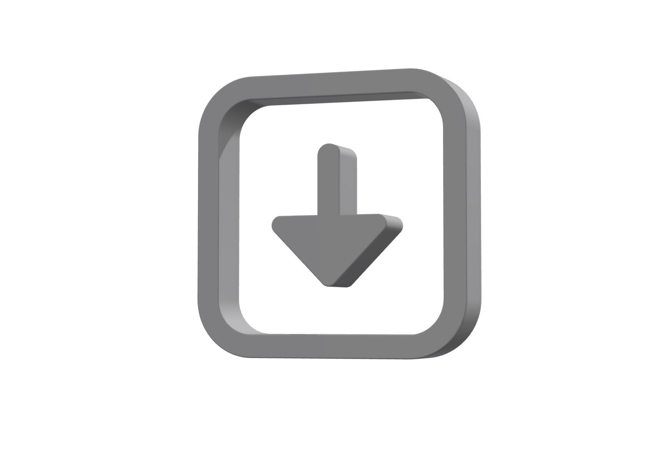 3d arrow alt square down Low-poly 3D model_6