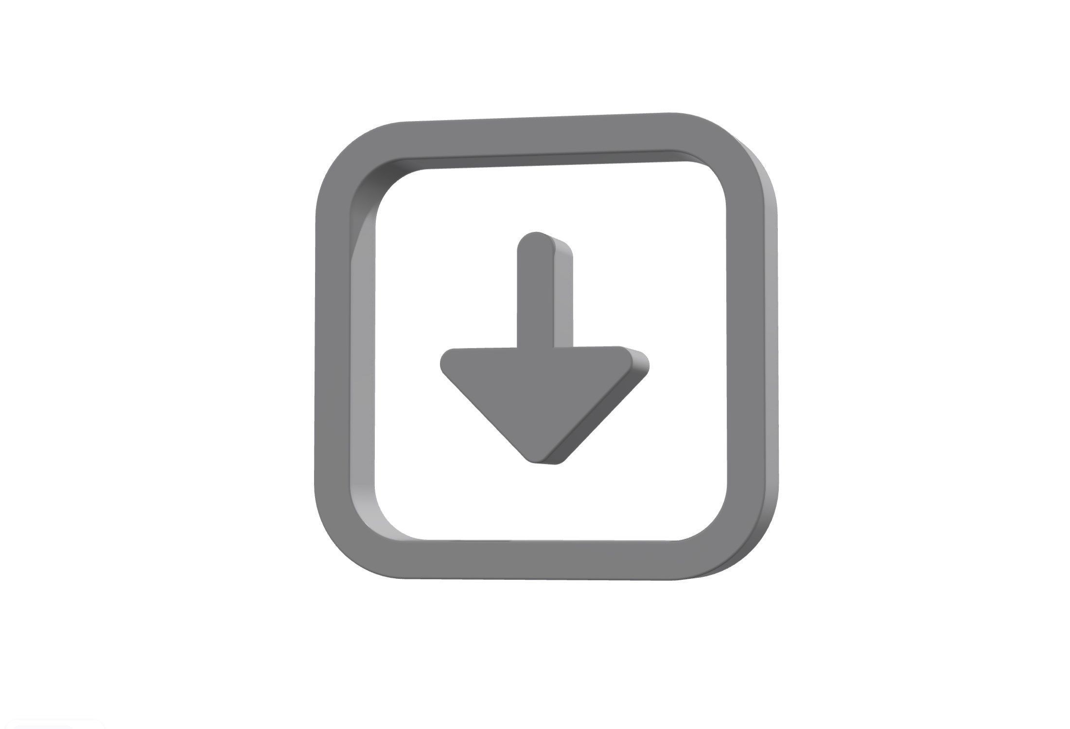 3d arrow alt square down Low-poly 3D model_12