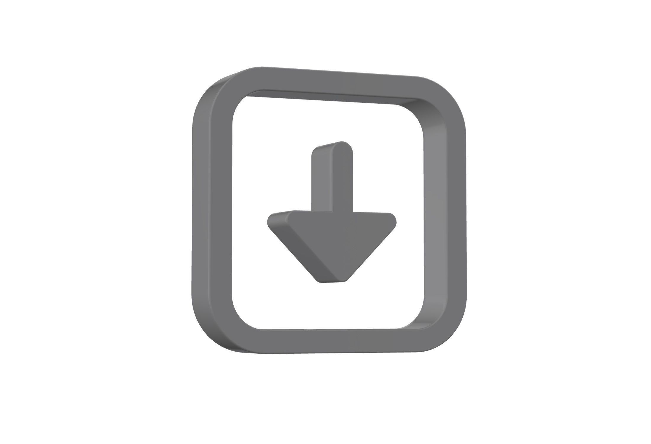 3d arrow alt square down Low-poly 3D model_2