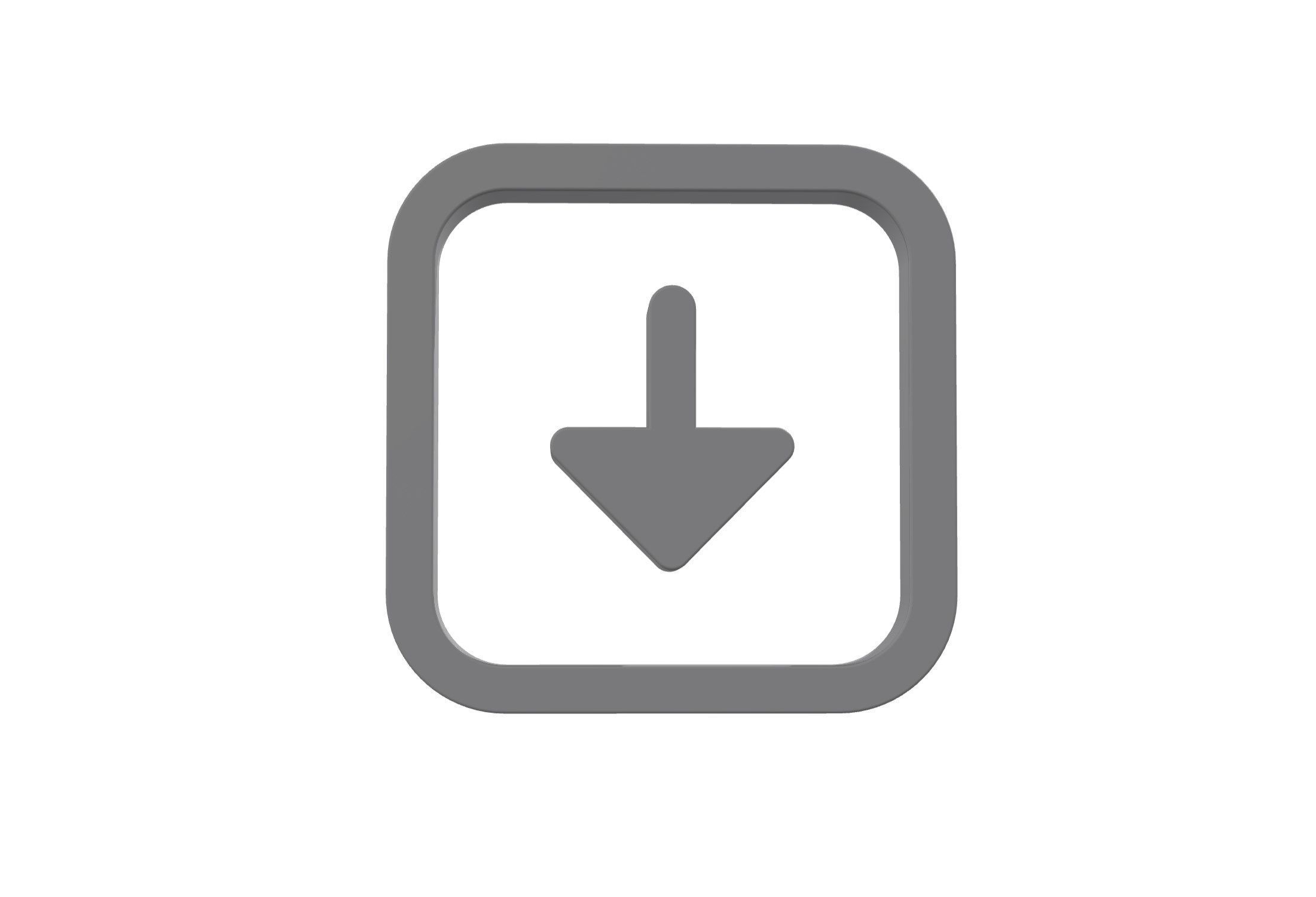 3d arrow alt square down Low-poly 3D model_1