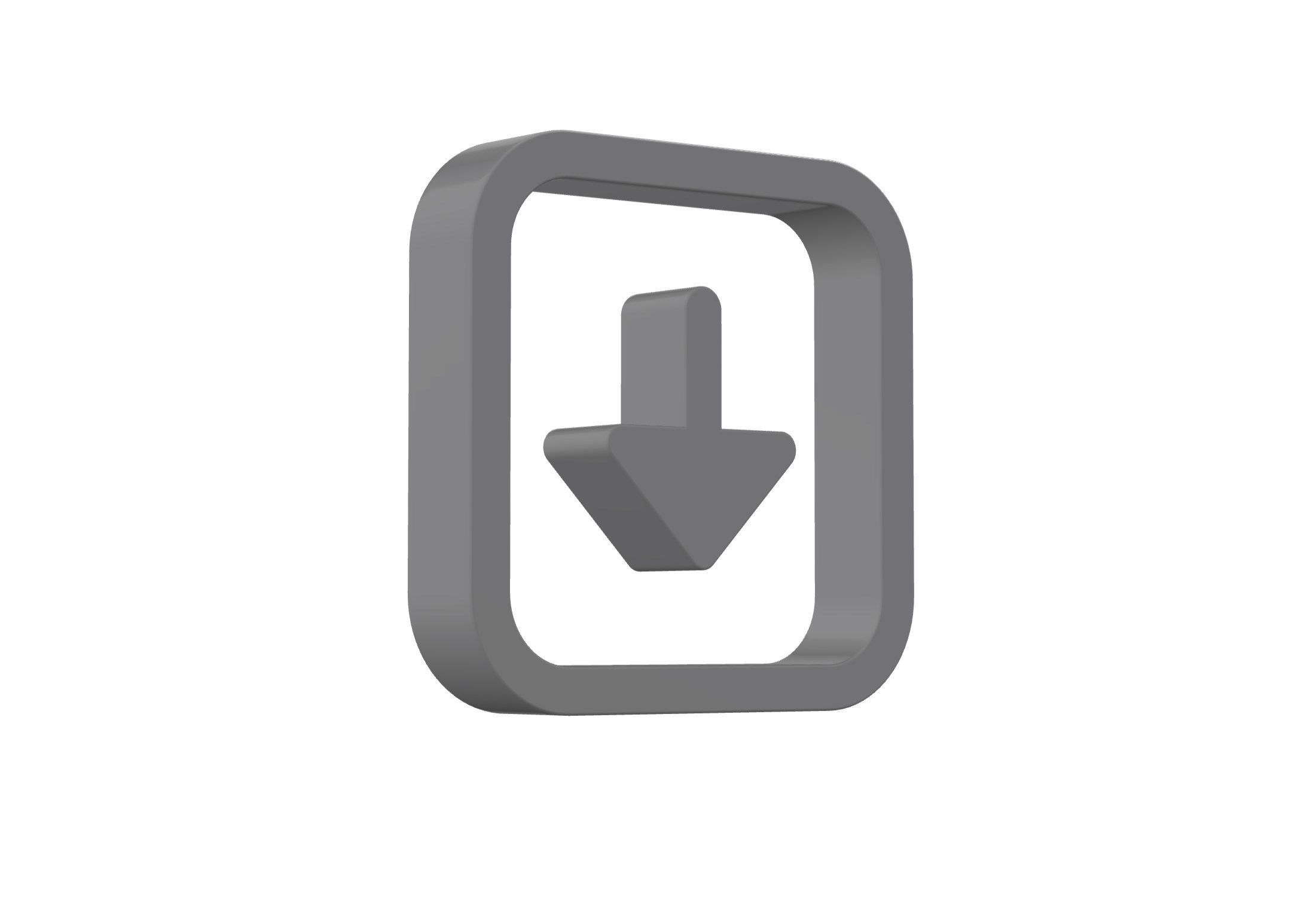 3d arrow alt square down Low-poly 3D model_8