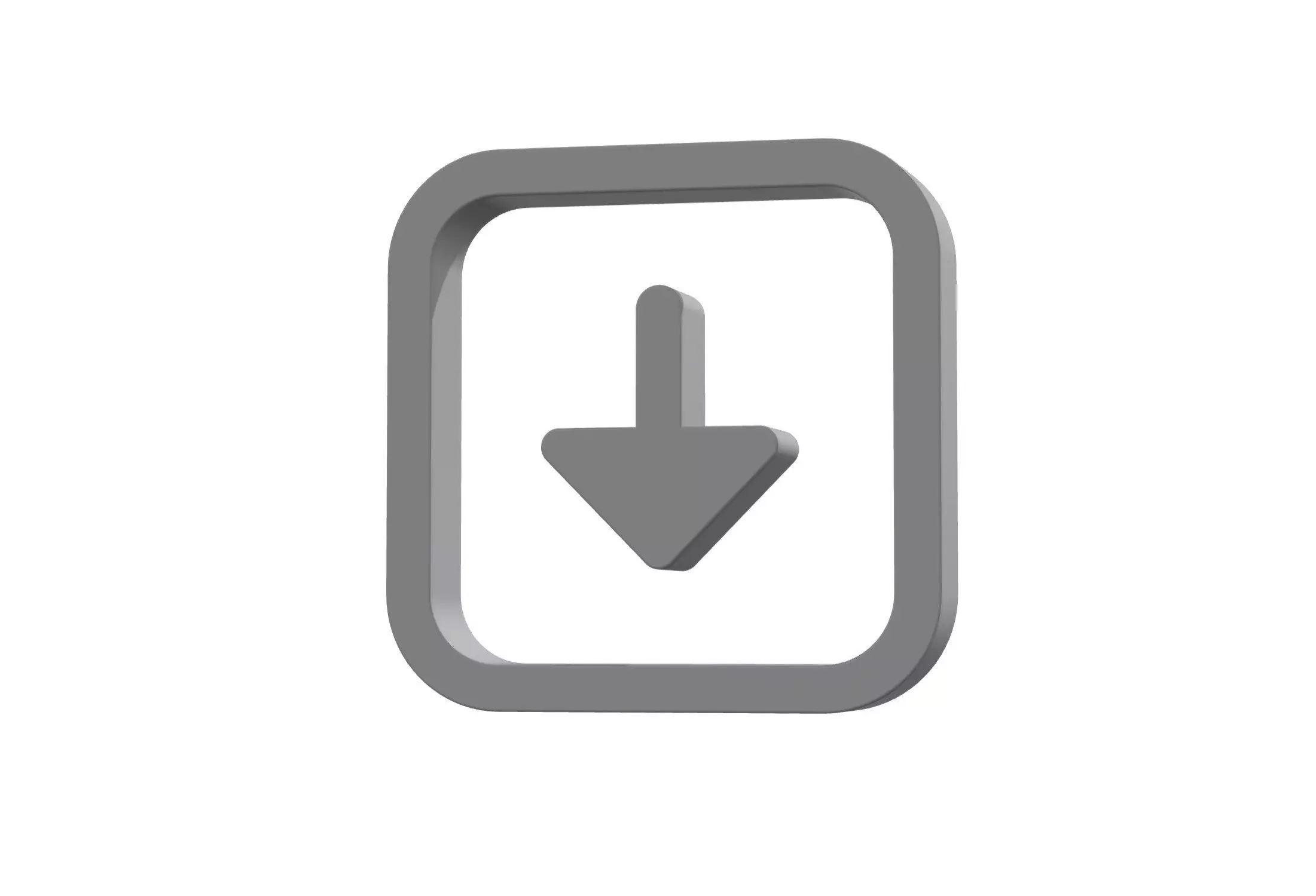 3d arrow alt square down Low-poly 3D model_0