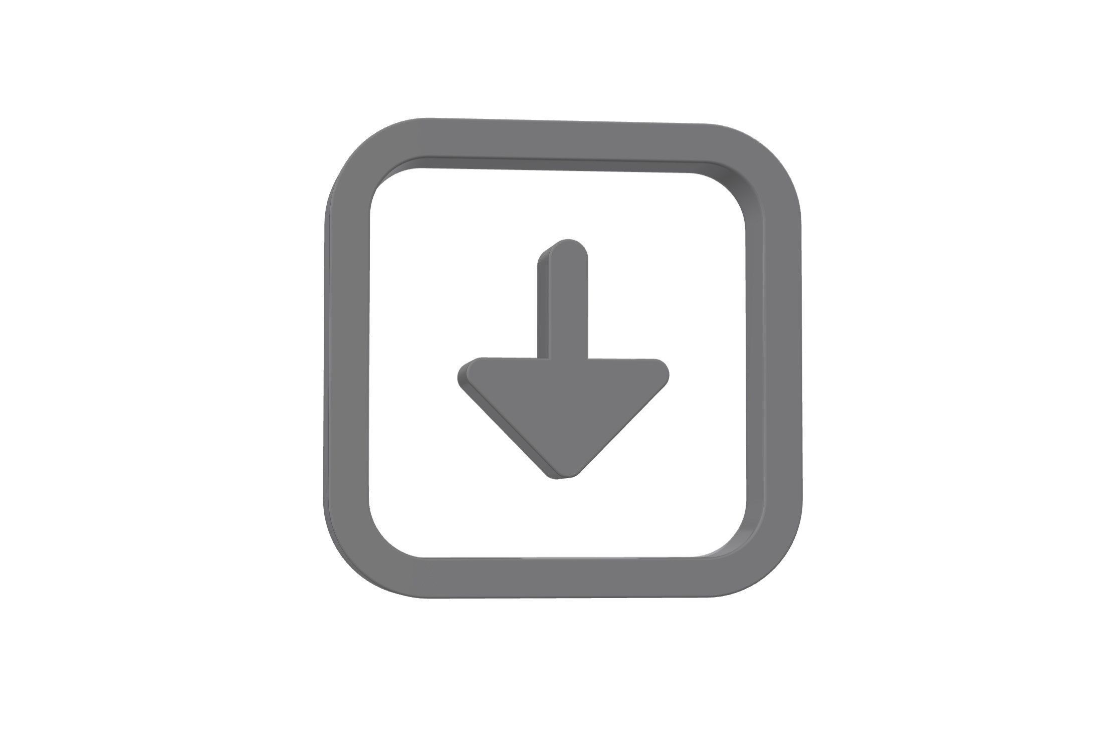 3d arrow alt square down Low-poly 3D model_7